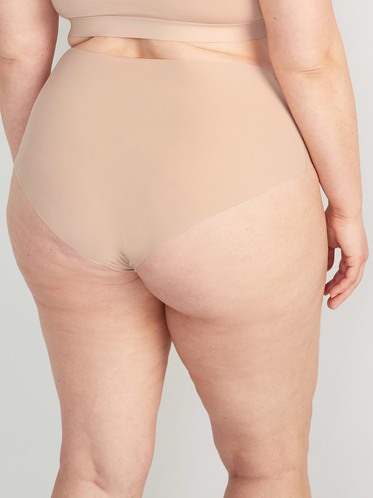 High-Waisted No-Show Brief Underwear - Frappe