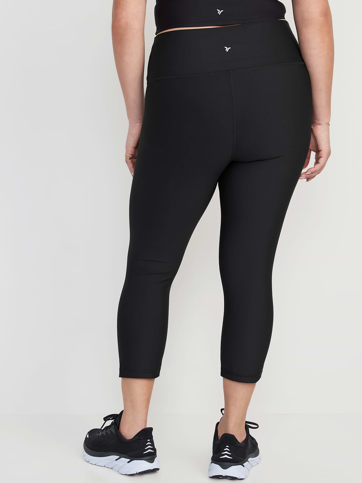 High-Waisted PowerSoft Crop Leggings - Black Jack