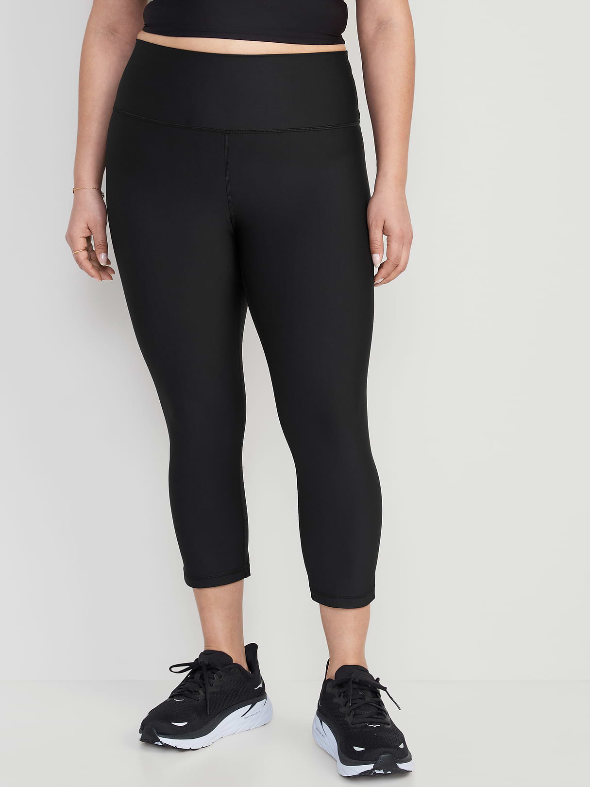 High-Waisted PowerSoft Crop Leggings - Black Jack