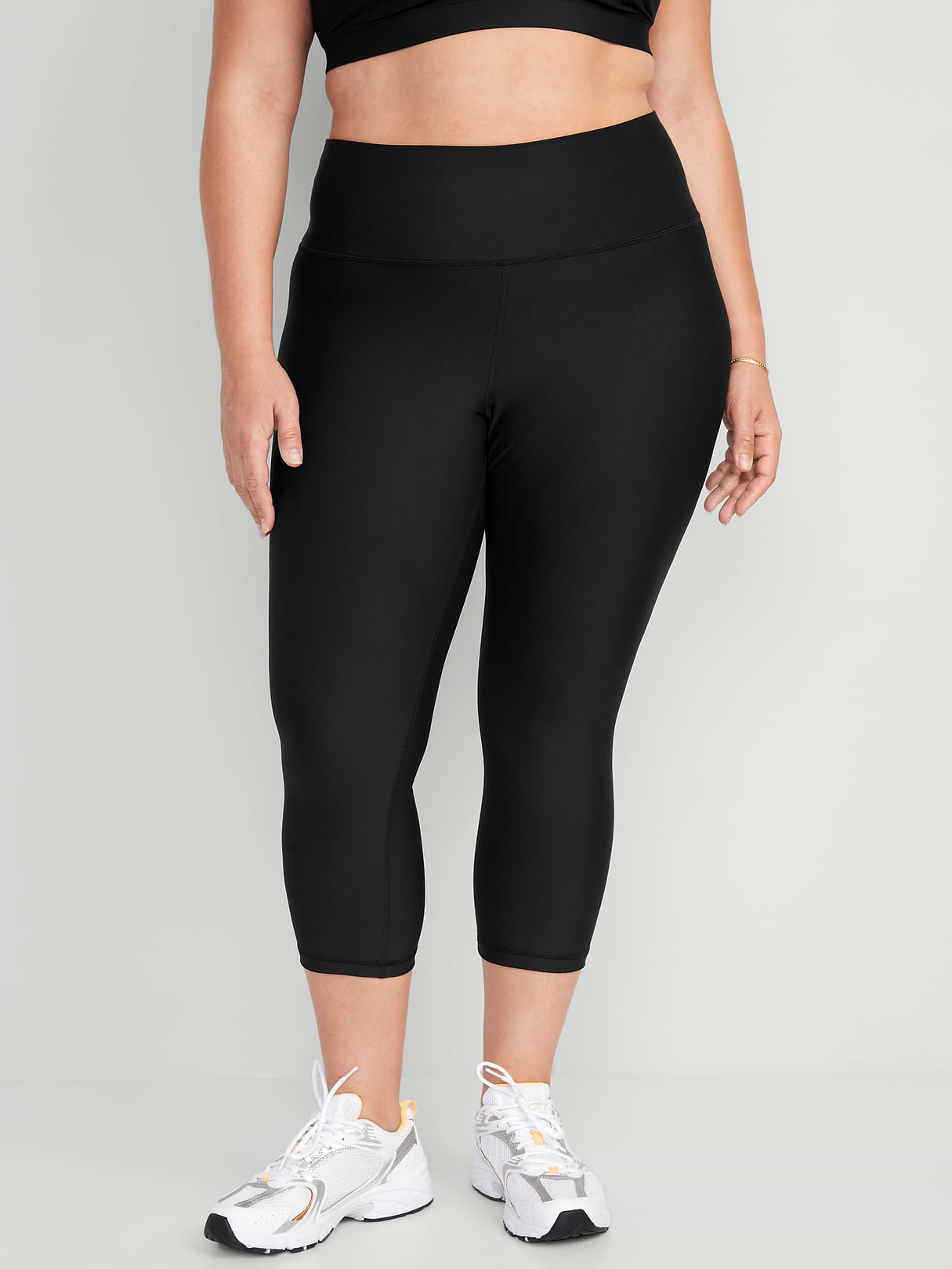 High-Waisted PowerSoft Crop Leggings - Black Jack
