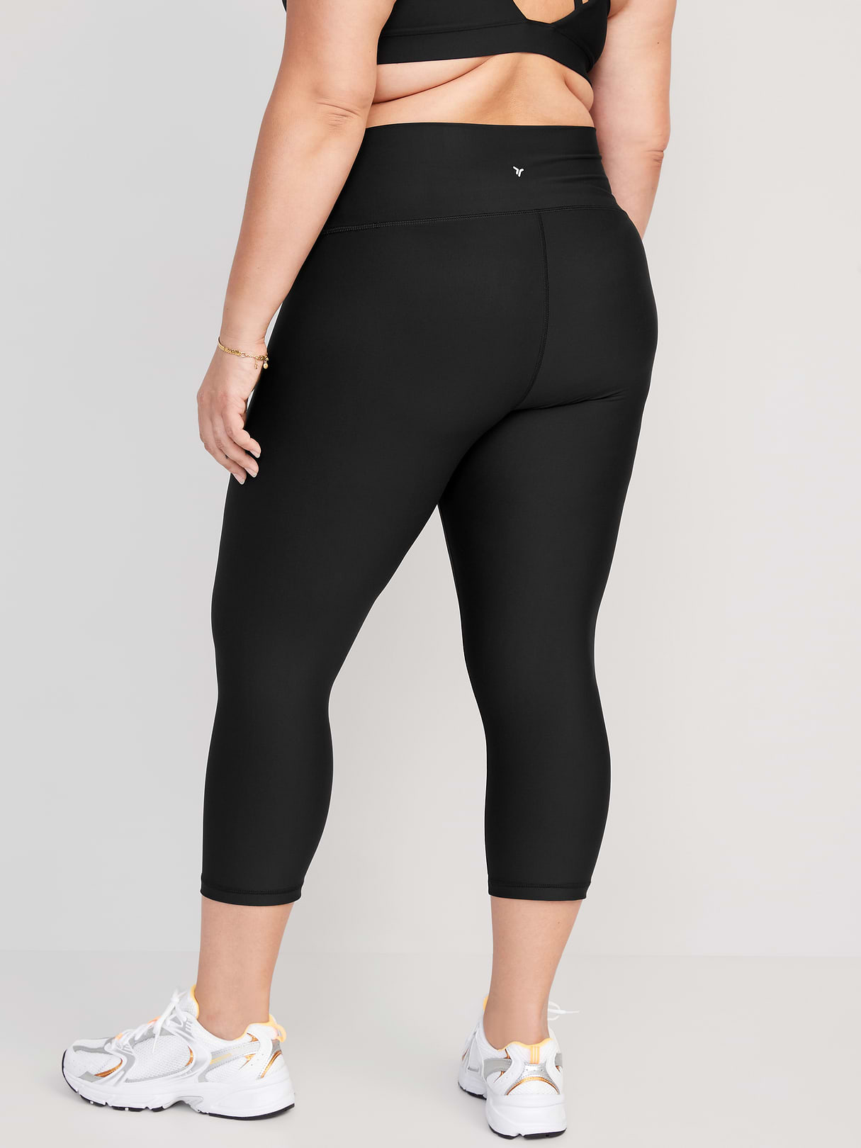 High-Waisted PowerSoft Crop Leggings - Black Jack