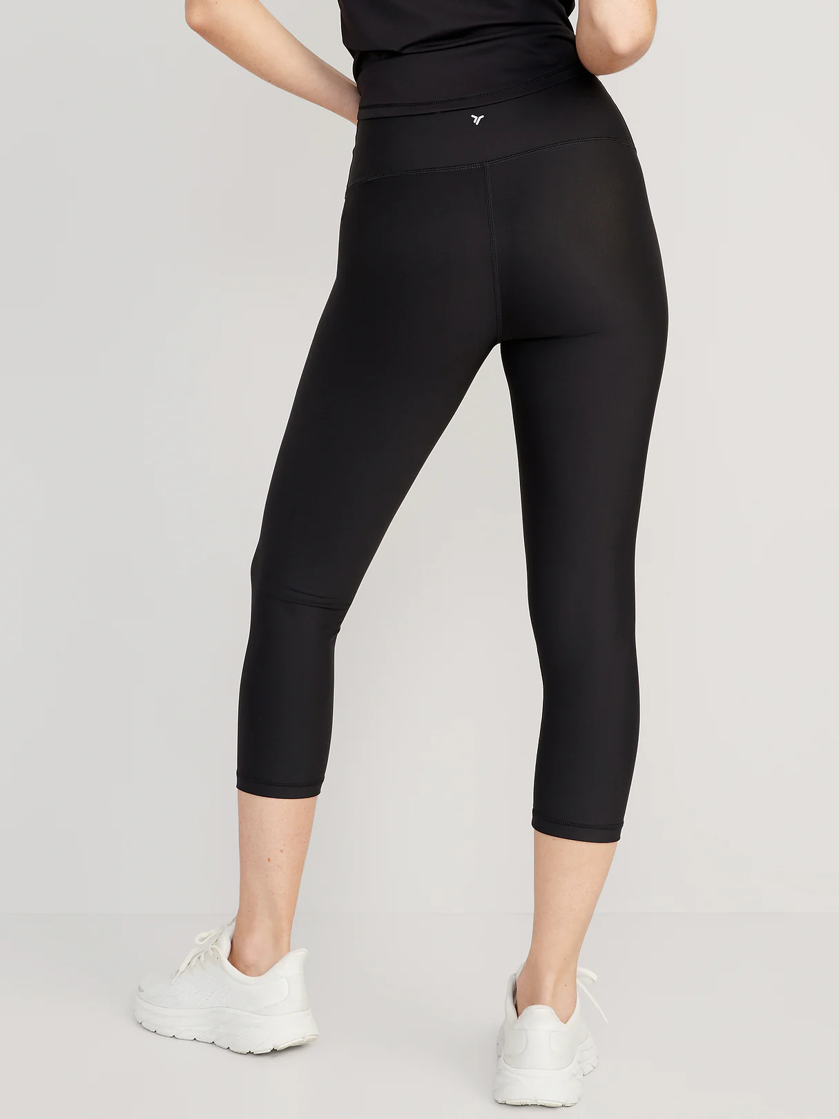 High-Waisted PowerSoft Crop Leggings - Black Jack