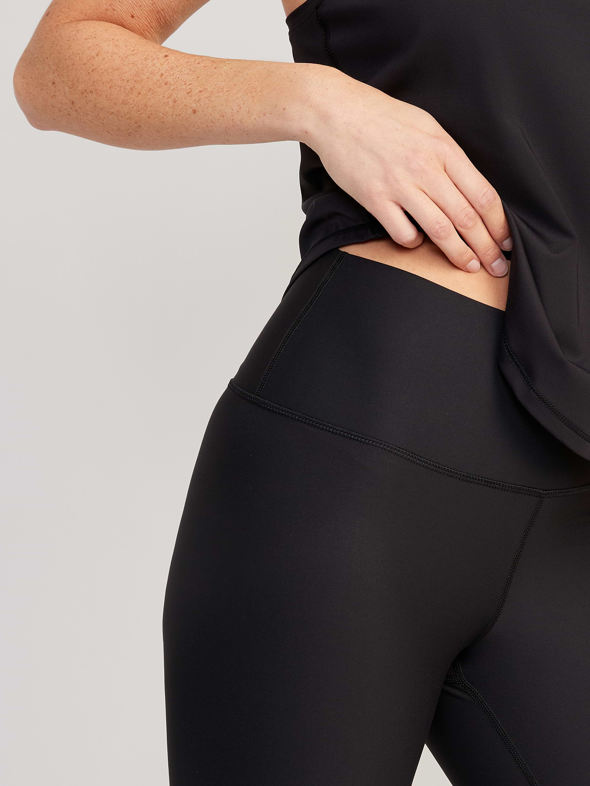 High-Waisted PowerSoft Crop Leggings - Black Jack