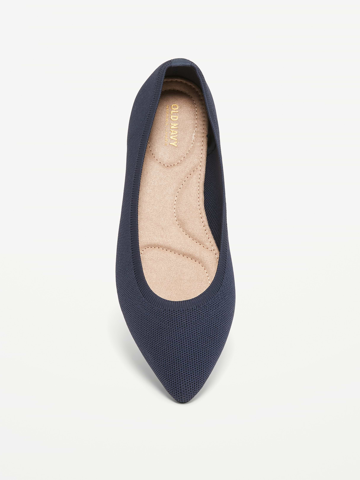 Soft-Knit Pointed-Toe Ballet Flats - In the Navy