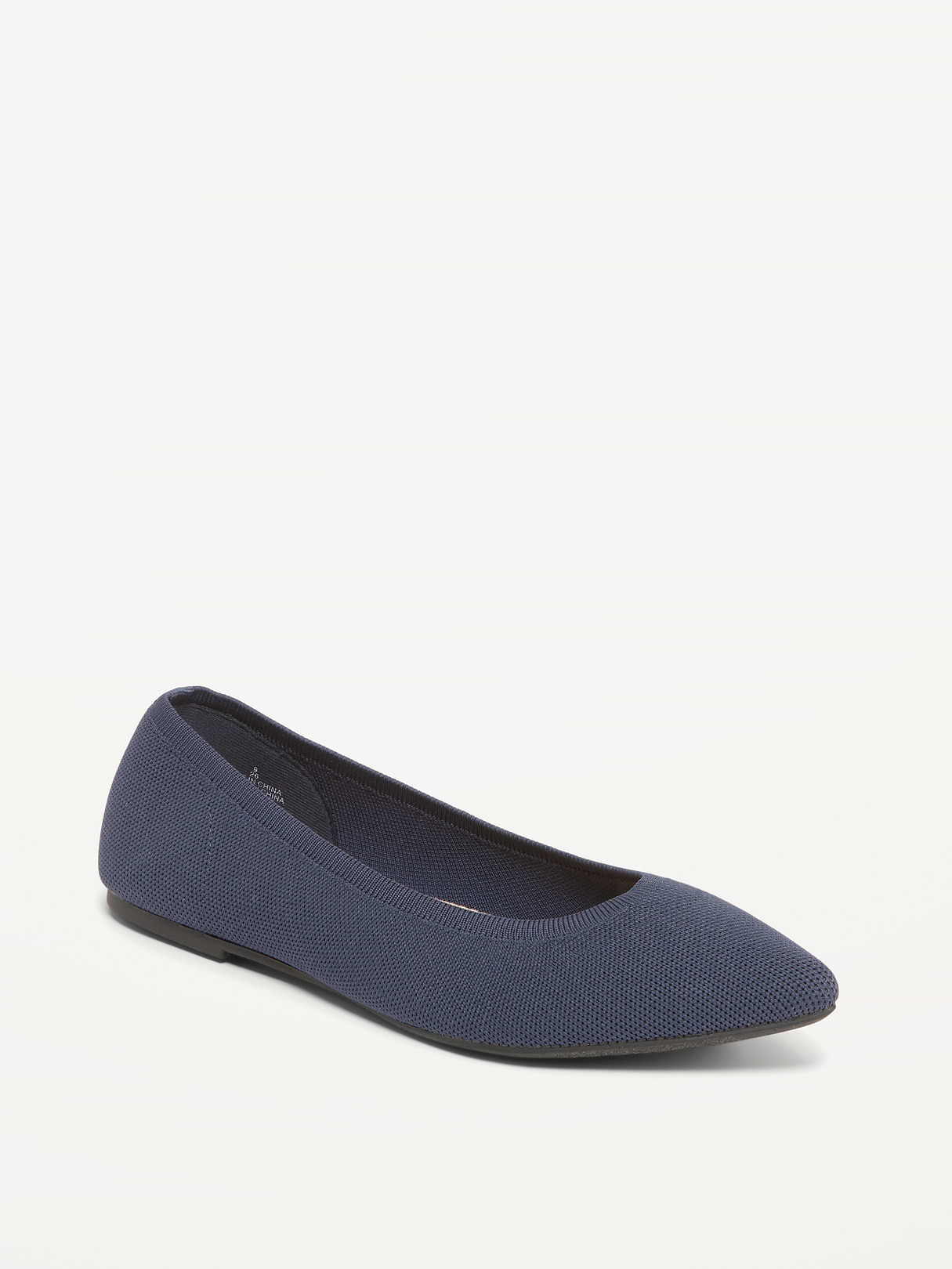 Soft-Knit Pointed-Toe Ballet Flats - In the Navy