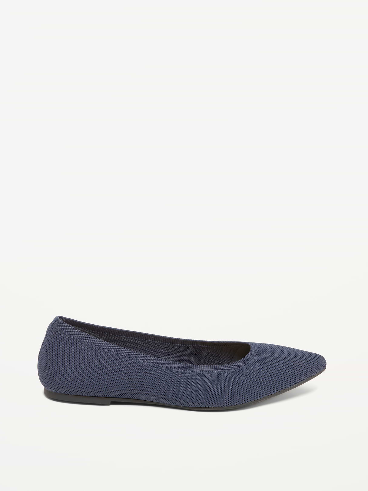 Soft-Knit Pointed-Toe Ballet Flats - In the Navy