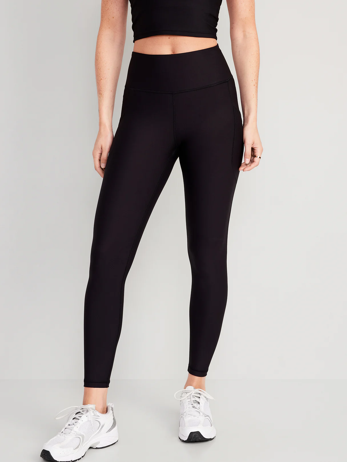 High-Waisted PowerSoft 7/8 Pocket Leggings - Black Jack (751143042)