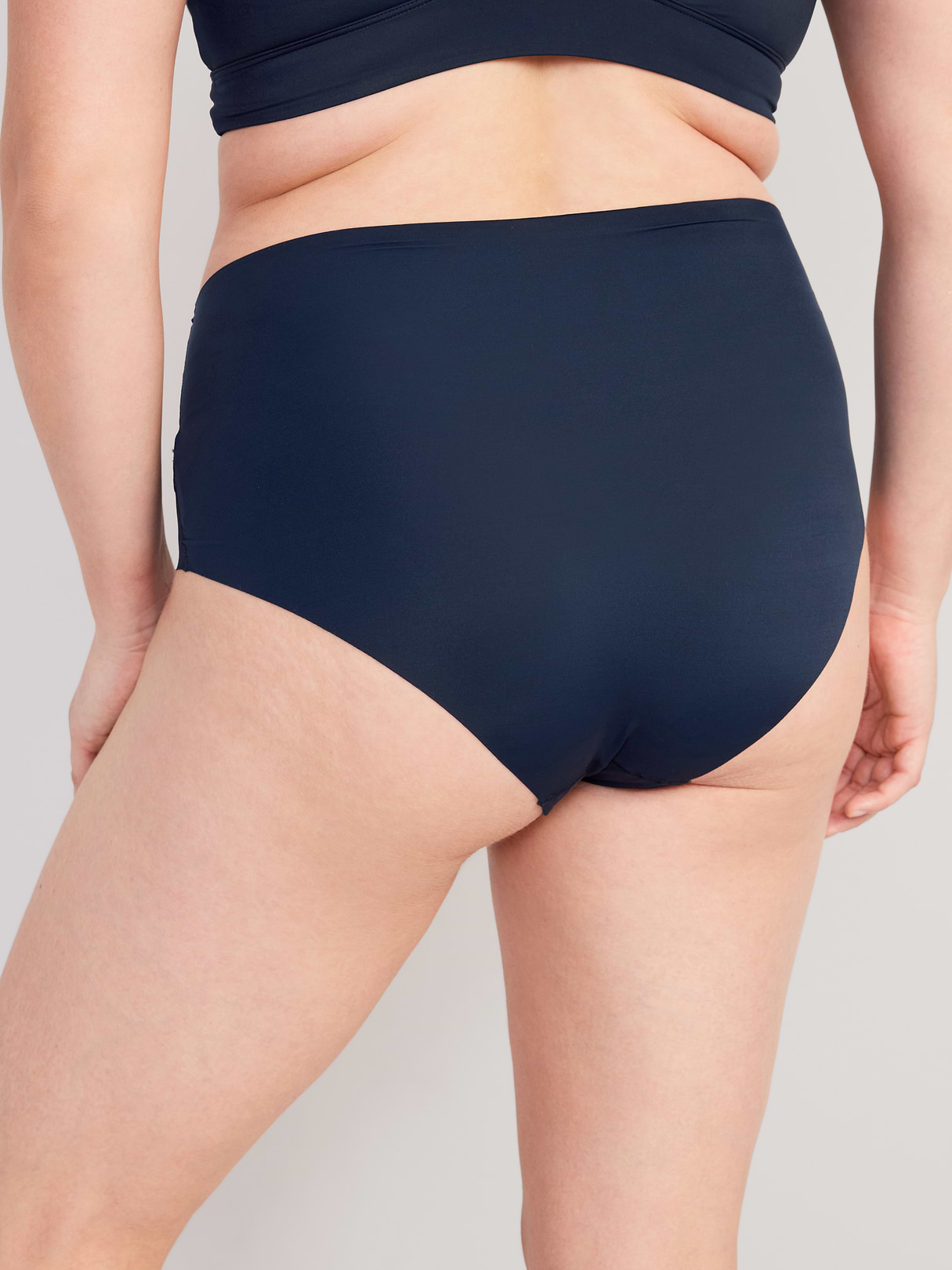 High-Waisted No-Show Brief Underwear - In the Navy