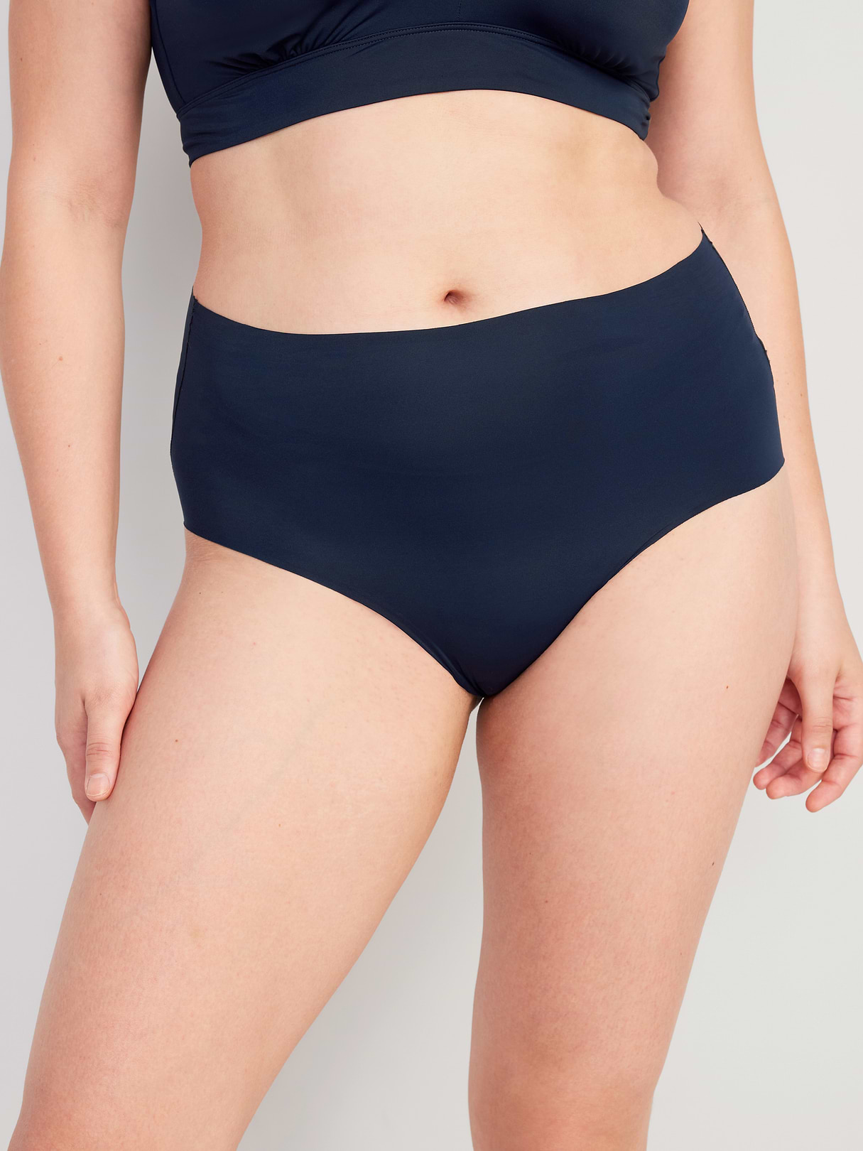 High-Waisted No-Show Brief Underwear - In the Navy