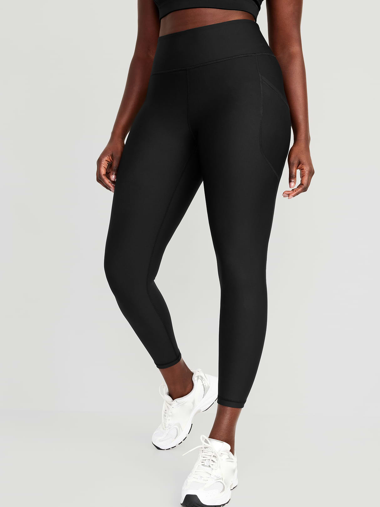 High-Waisted PowerSoft 7/8 Pocket Leggings - Black Jack (751143042)
