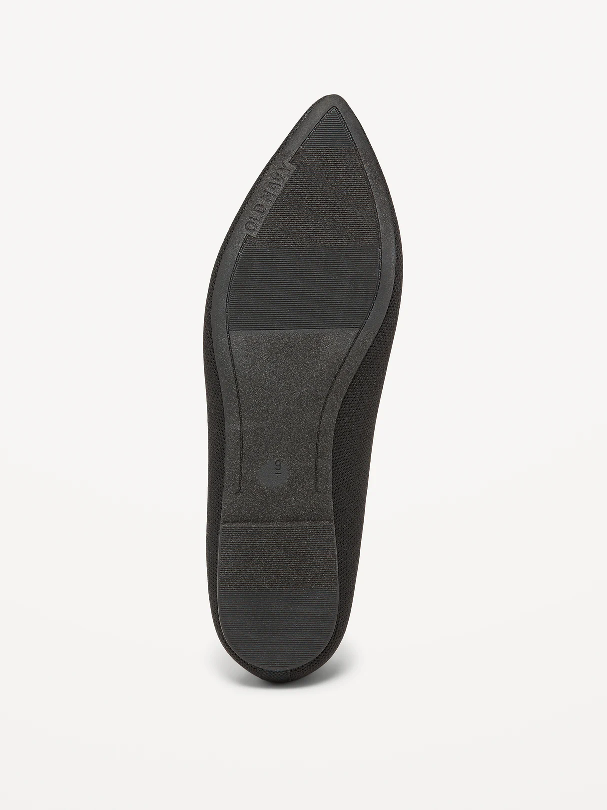 Soft-Knit Pointed-Toe Ballet Flats - Black