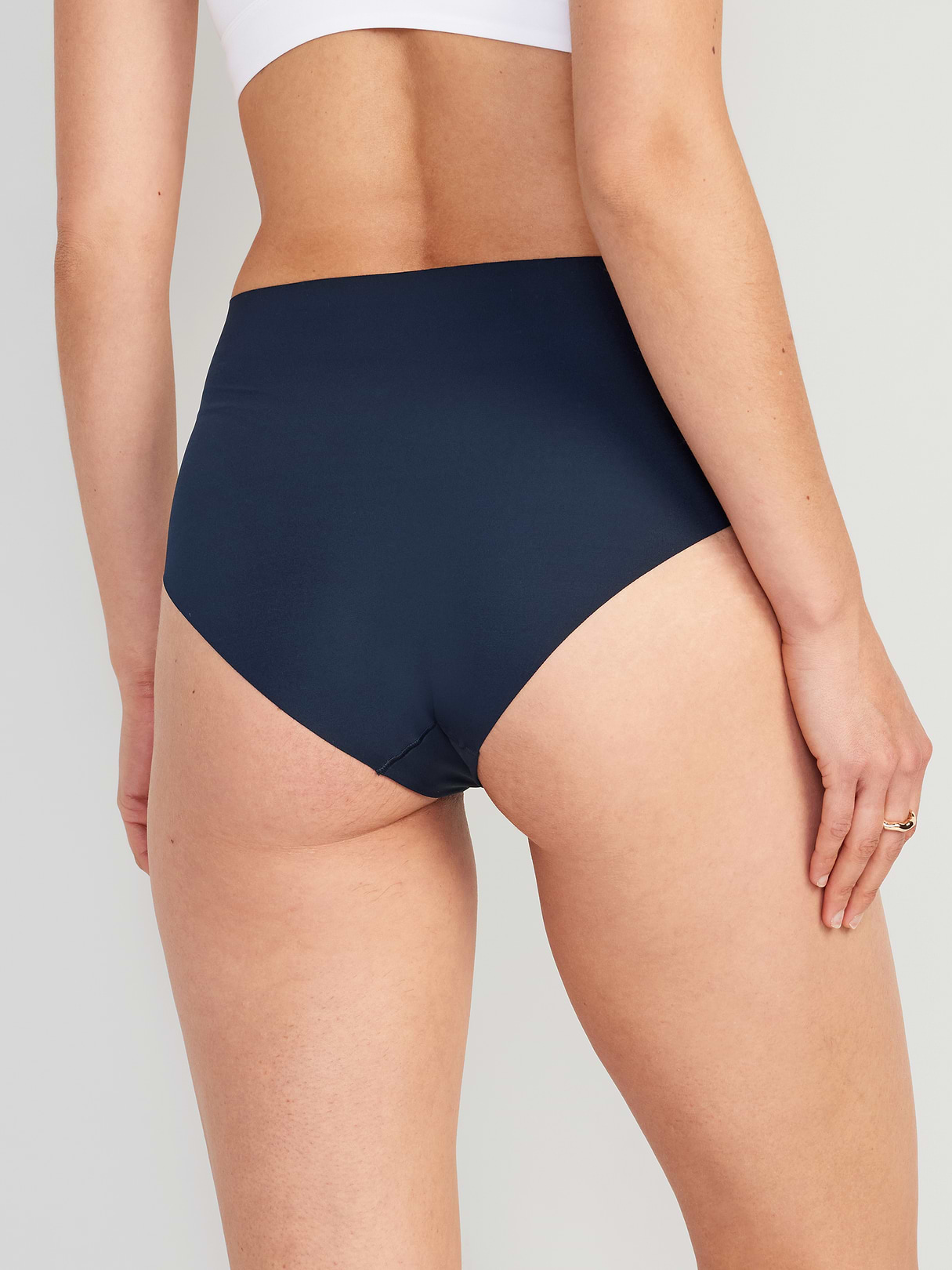 High-Waisted No-Show Brief Underwear - In the Navy