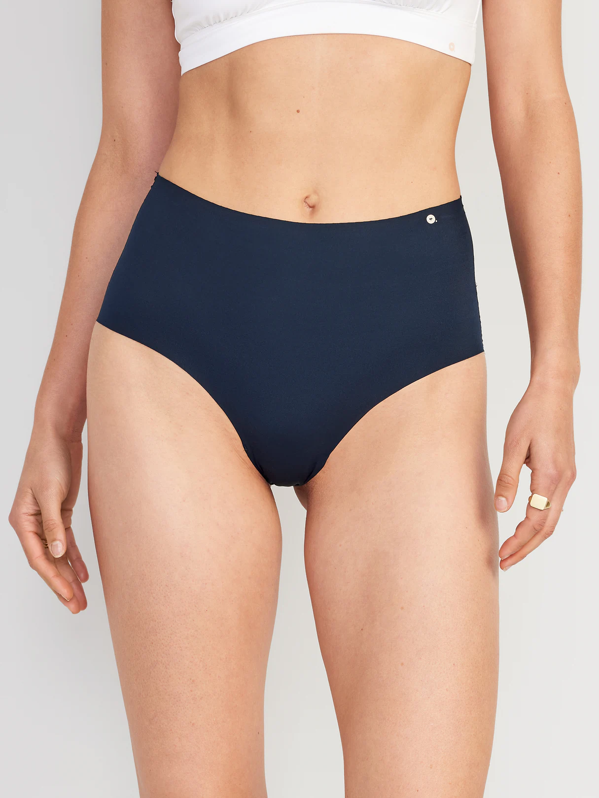 High-Waisted No-Show Brief Underwear - In the Navy