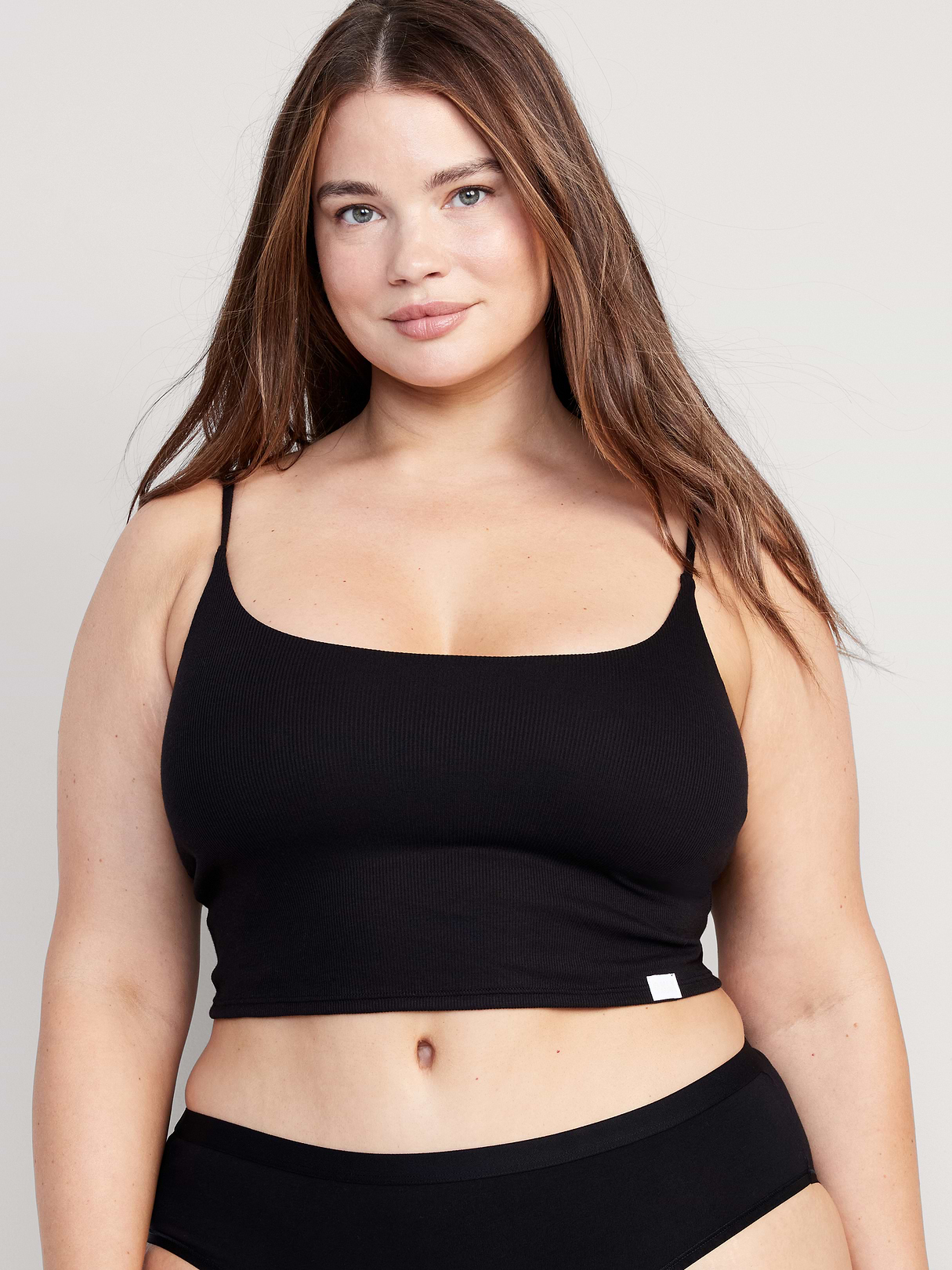 Seamless Ribbed Longline Bra - Black Jack (558922042)