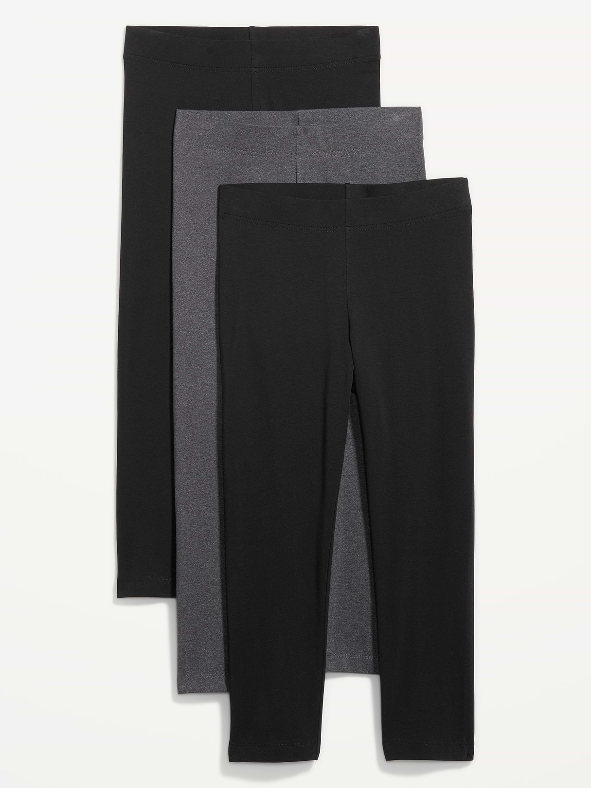 High-Waisted Fashion Layering Cropped Leggings 3-Pack - Gray