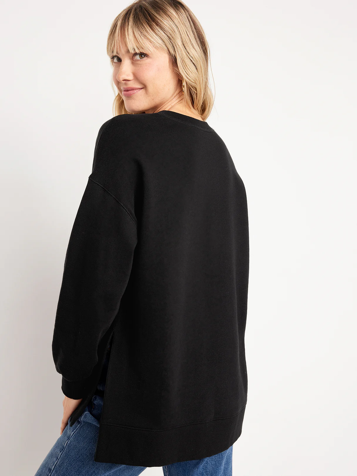 SoComfy Relaxed Tunic Sweatshirt - Black Jack
