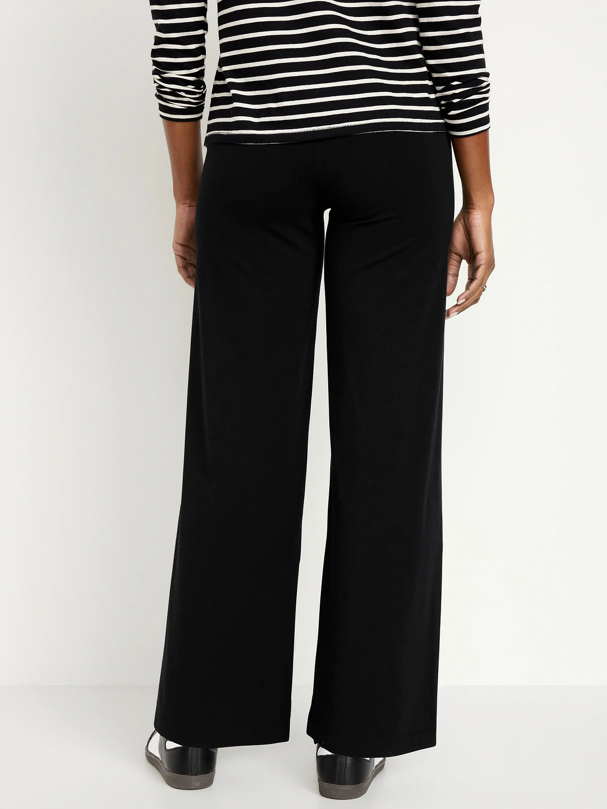 High-Waisted Fashion Wide-Leg Leggings - BlackJack