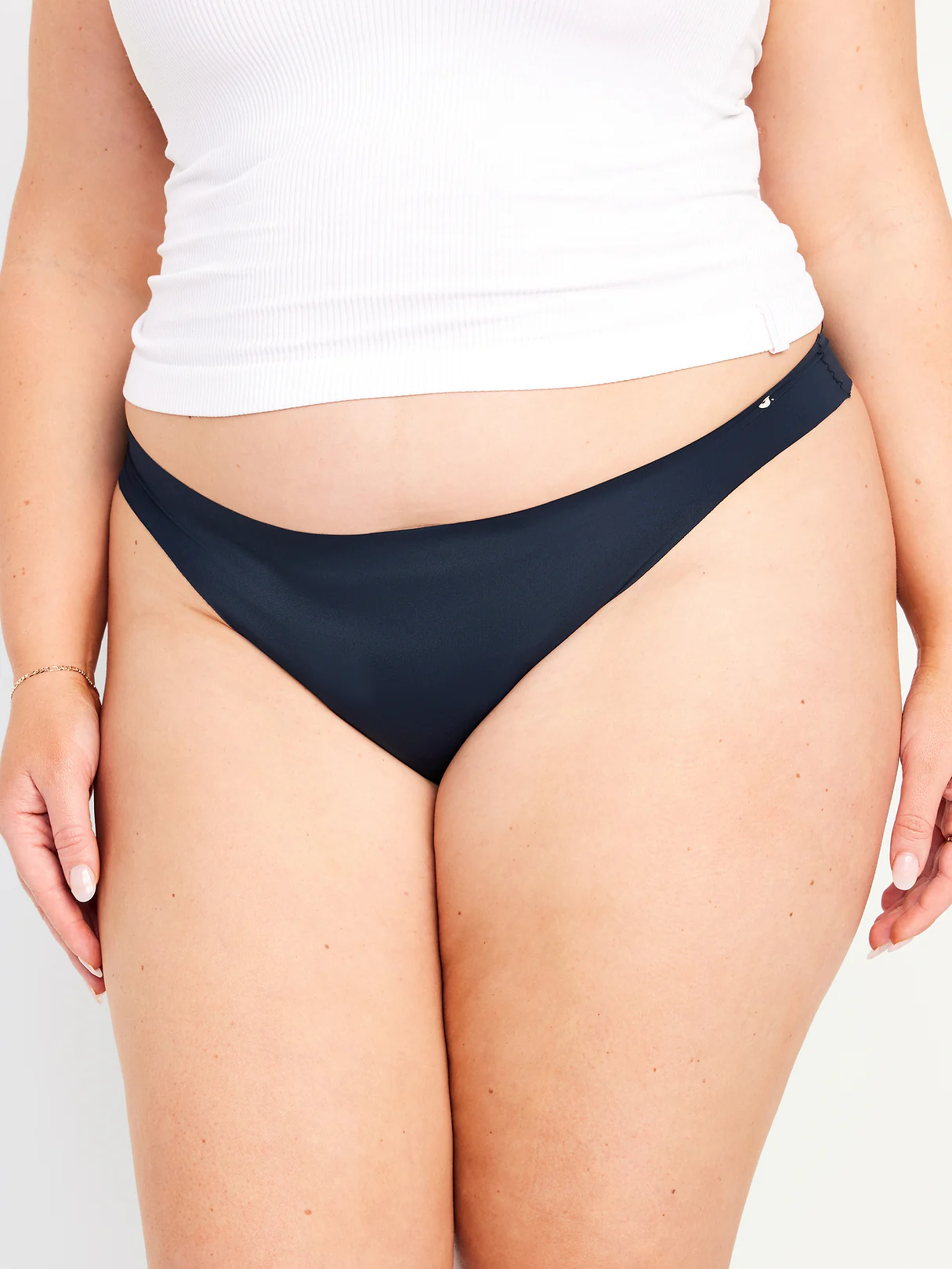 Low-Rise No-Show Thong - Navy