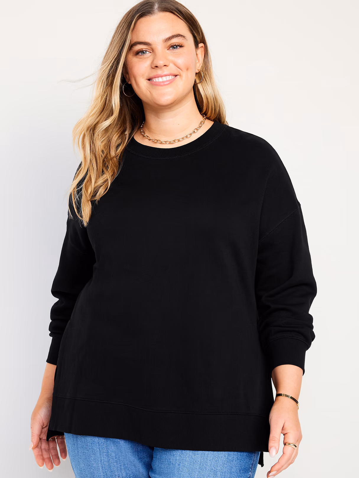 SoComfy Relaxed Tunic Sweatshirt - Black Jack