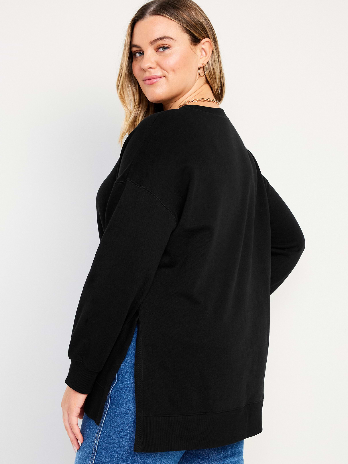 SoComfy Relaxed Tunic Sweatshirt - Black Jack