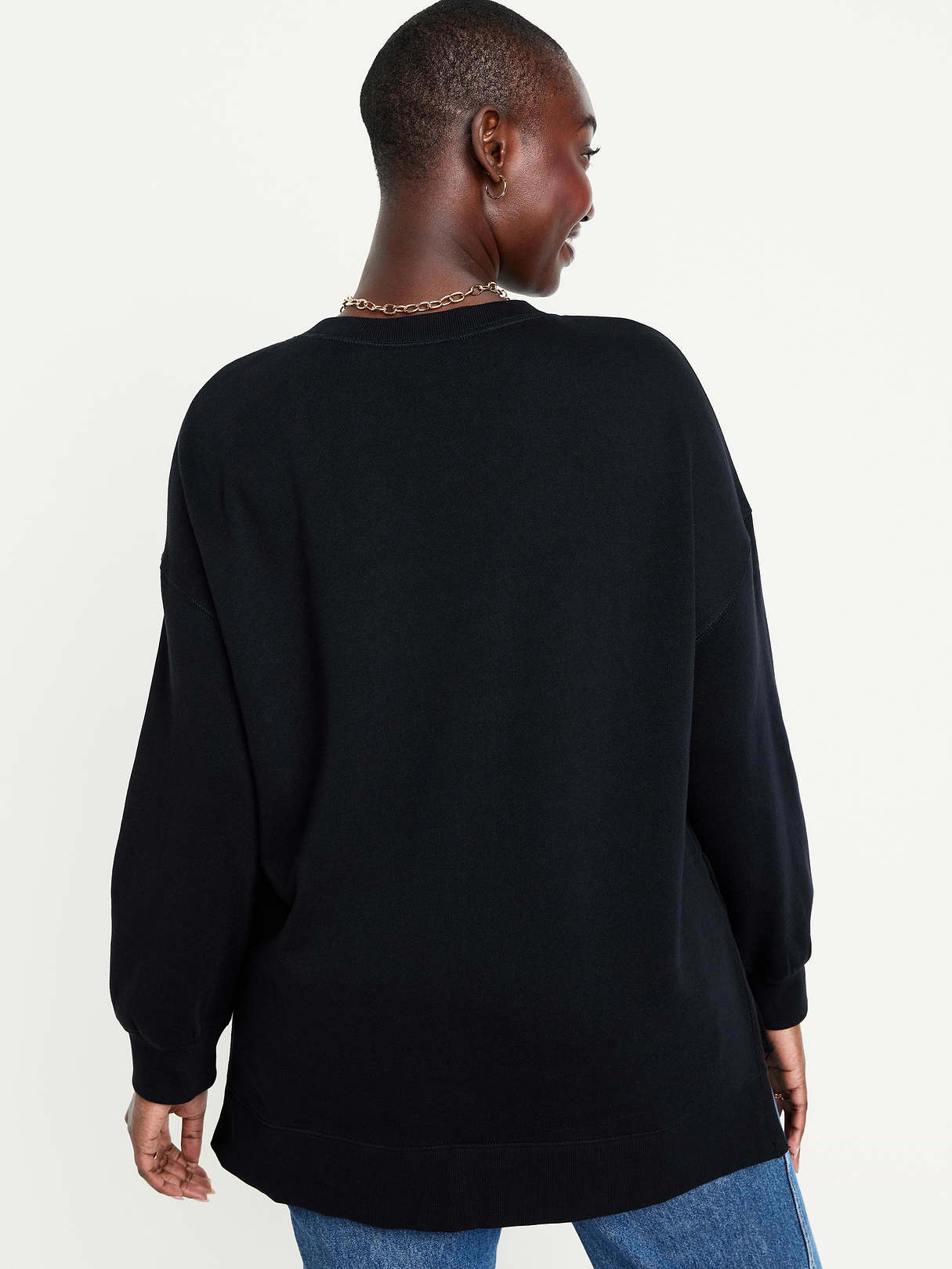 SoComfy Relaxed Tunic Sweatshirt - Black Jack