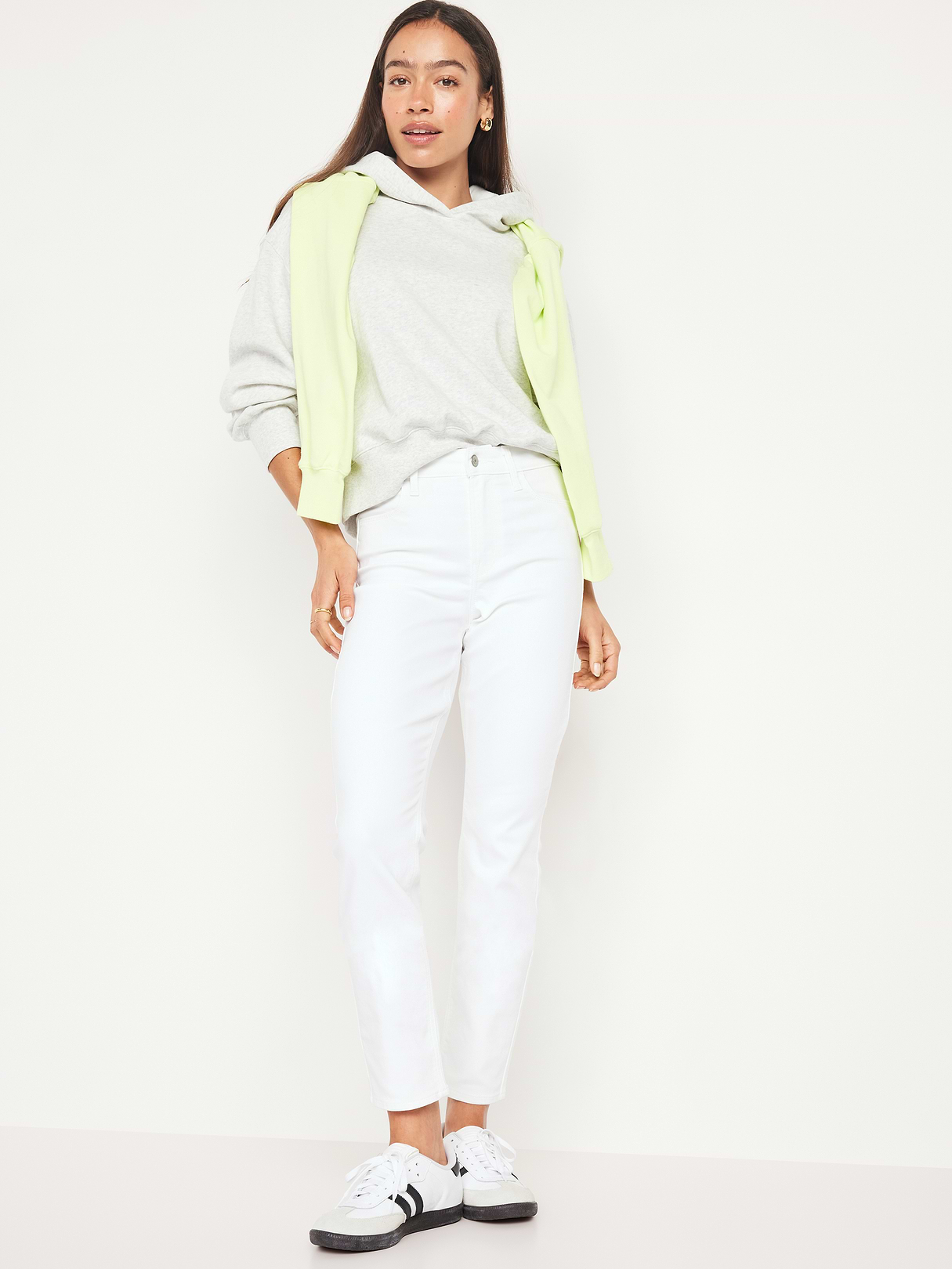 High-Waisted Wow Straight Ankle Jeans - Calla Lily White