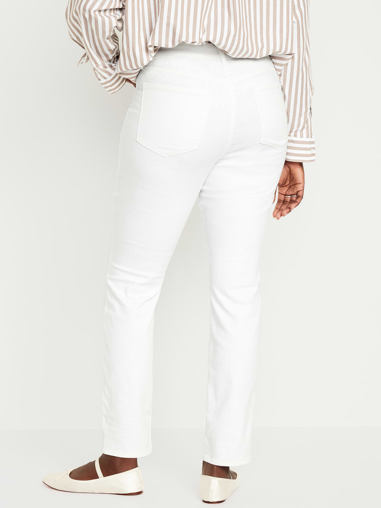 High-Waisted Wow Straight Ankle Jeans - Calla Lily White