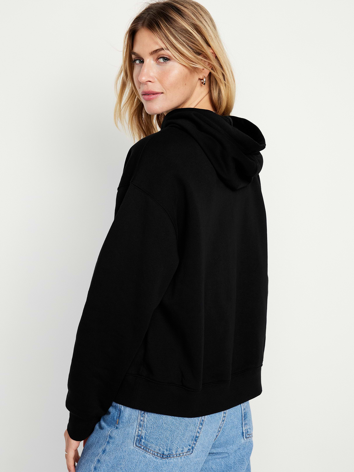 Logo Zip Hoodie Sweatshirt - Black Jack