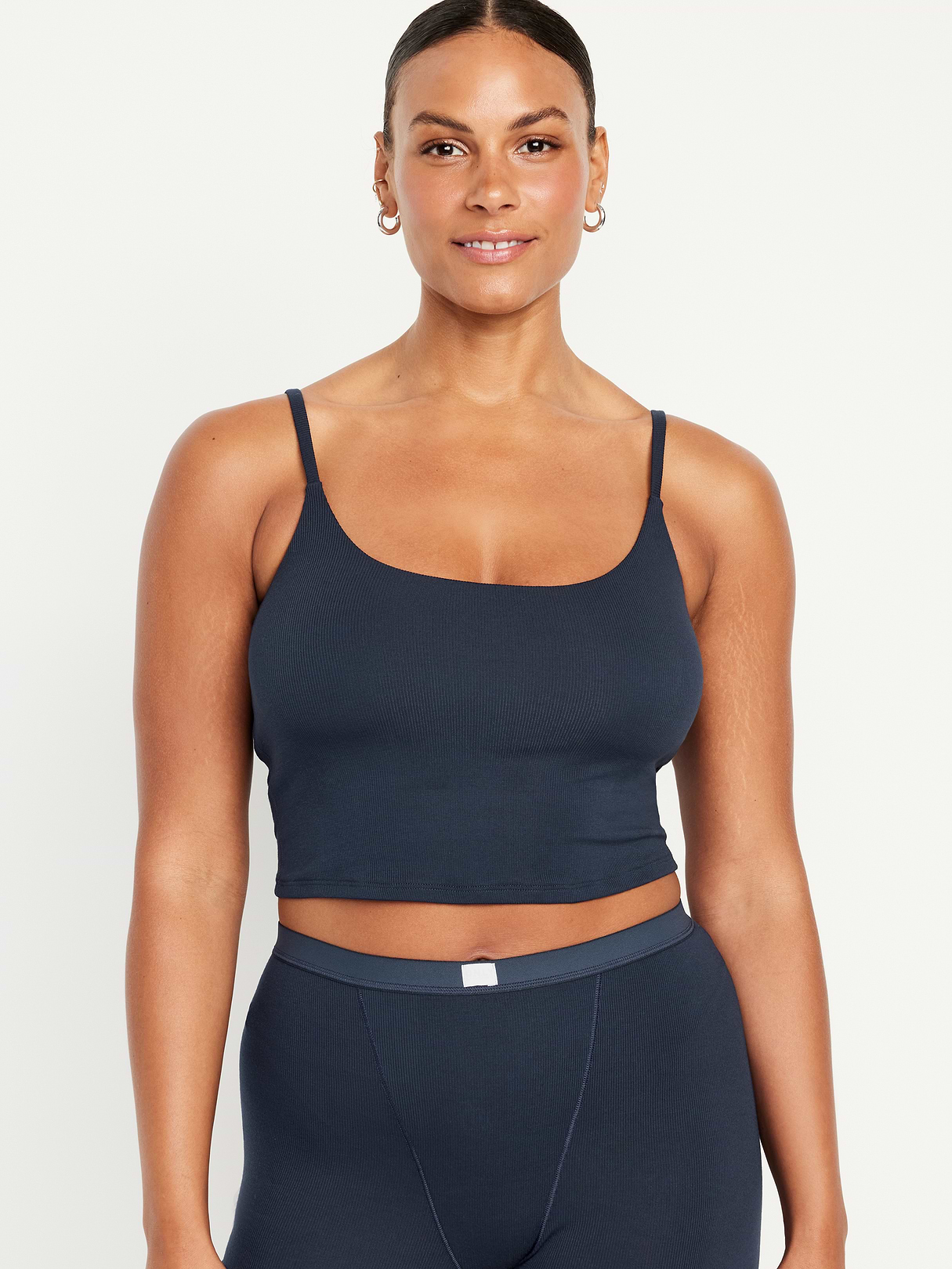 Seamless Ribbed Longline Bra - In the Navy