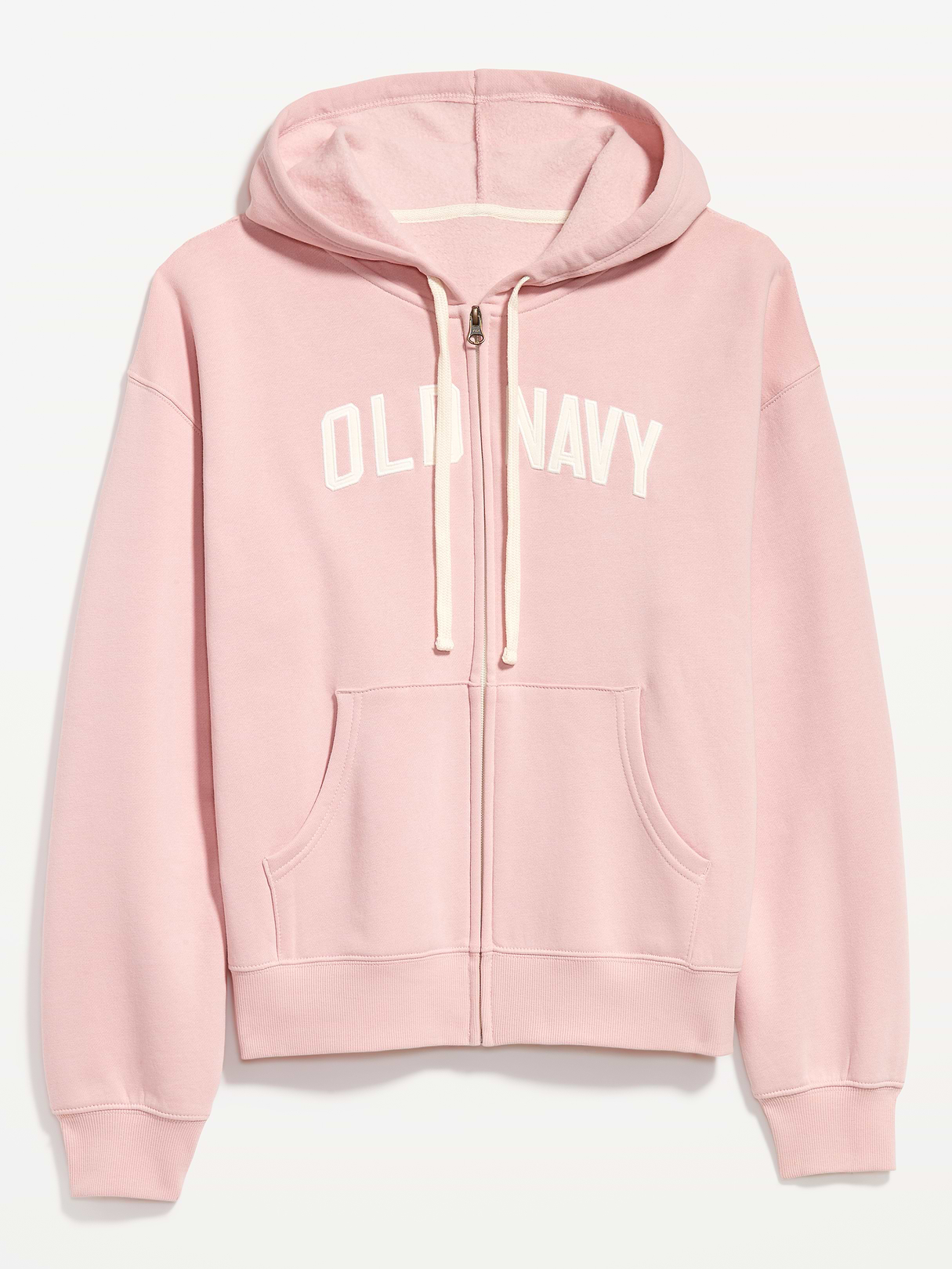 Logo Zip Hoodie Sweatshirt - Abalone Pink