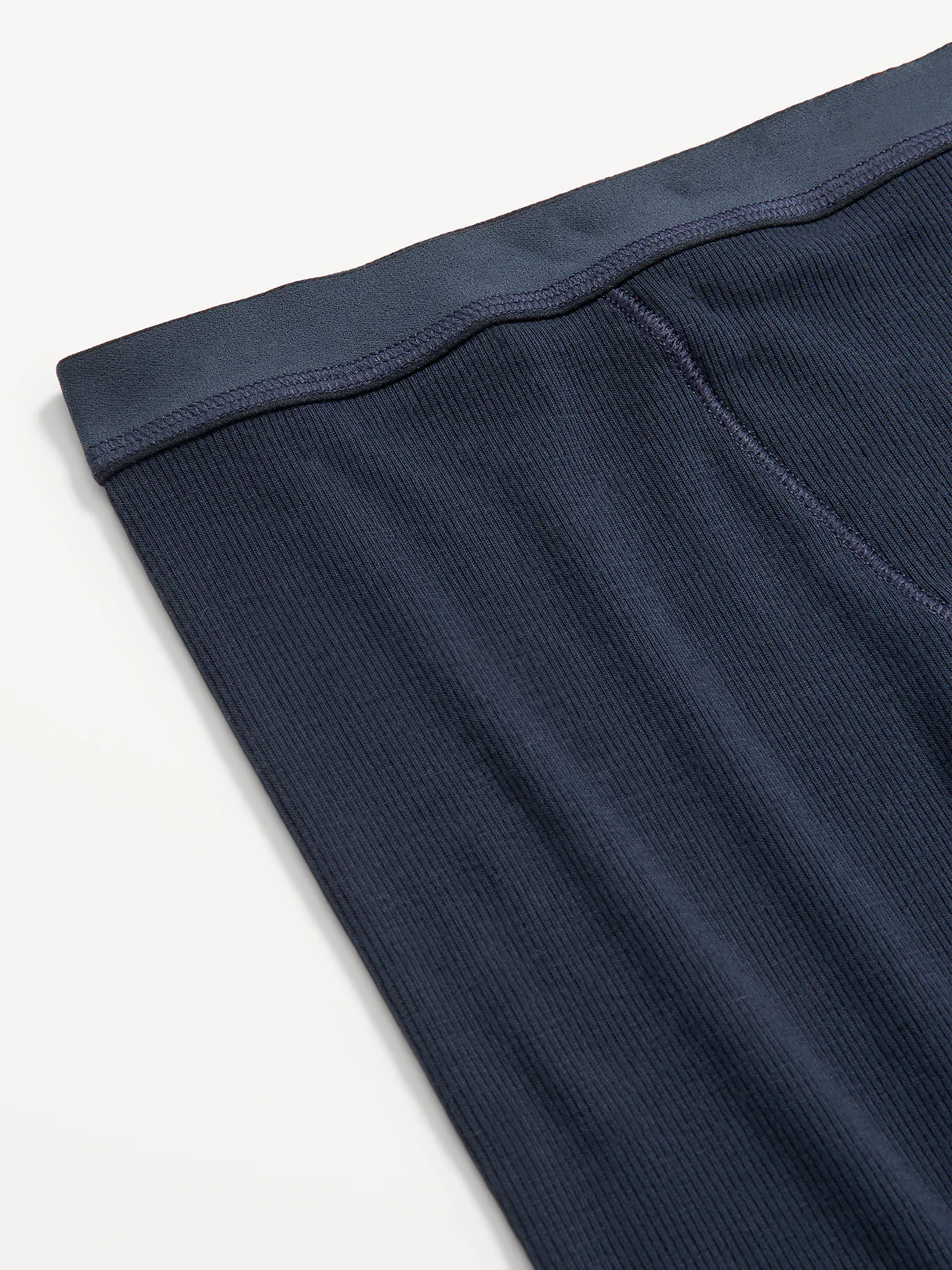 High-Waisted Ribbed Boyshort Briefs -- 3-inch inseam - In the Navy