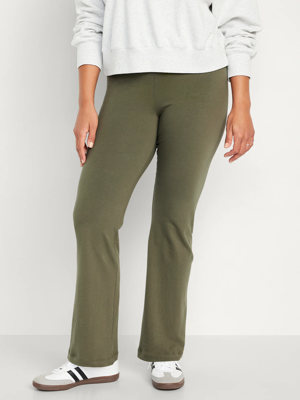 High-Waisted Flare Leggings - Stone Wall