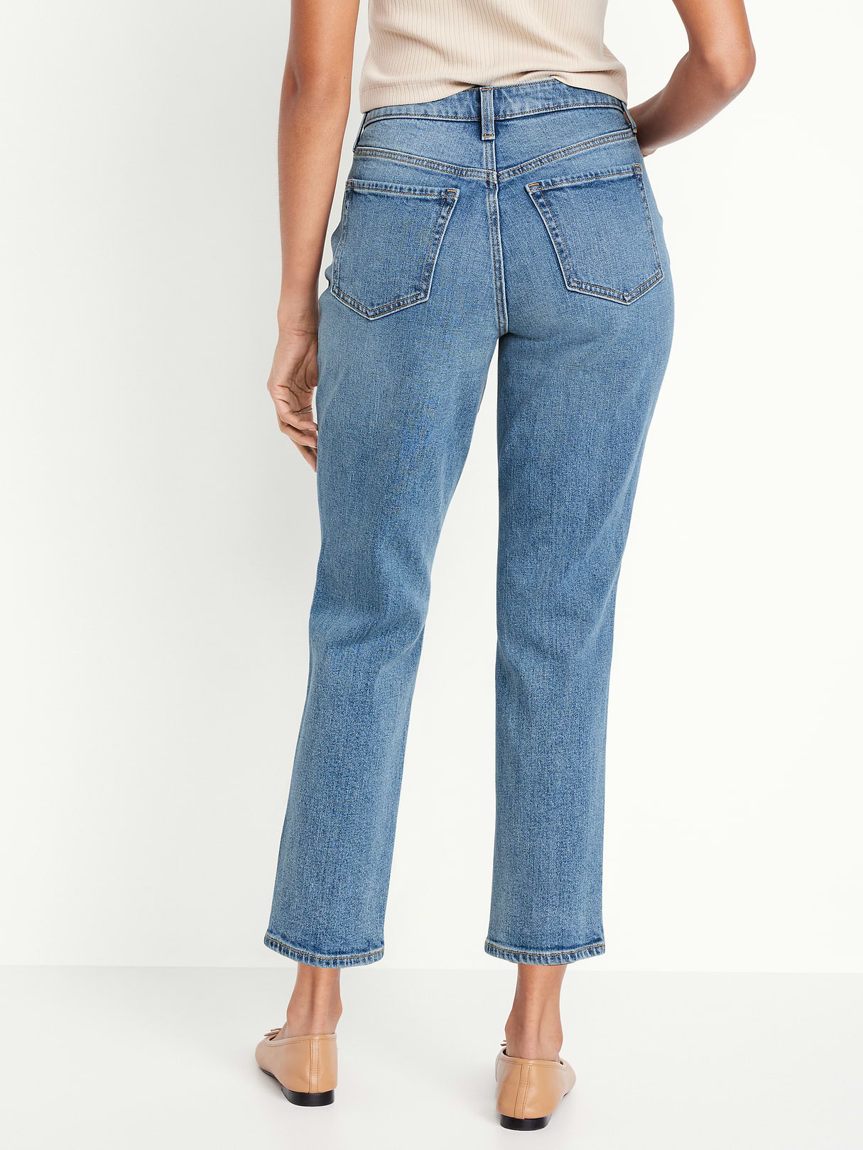 Curvy High-Waisted OG Straight Ankle Jeans - Ripped Medium