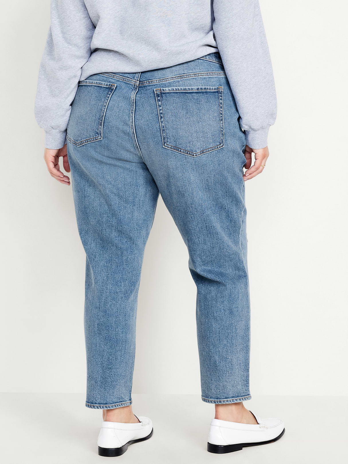 Curvy High-Waisted OG Straight Ankle Jeans - Ripped Medium