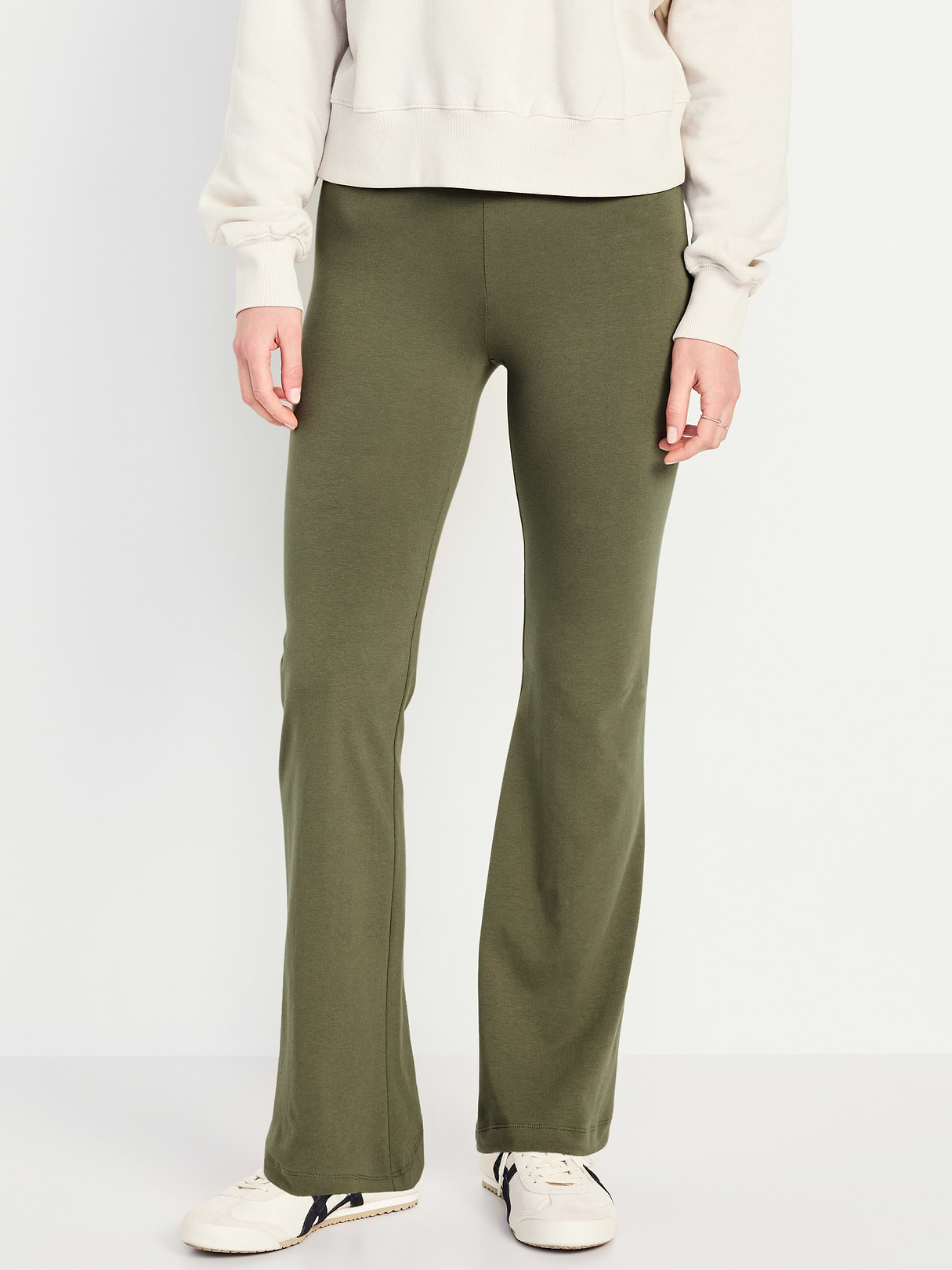 High-Waisted Flare Leggings - Stone Wall