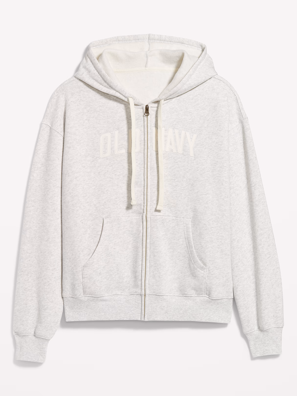 Logo Zip Hoodie Sweatshirt - Light Gray Heather