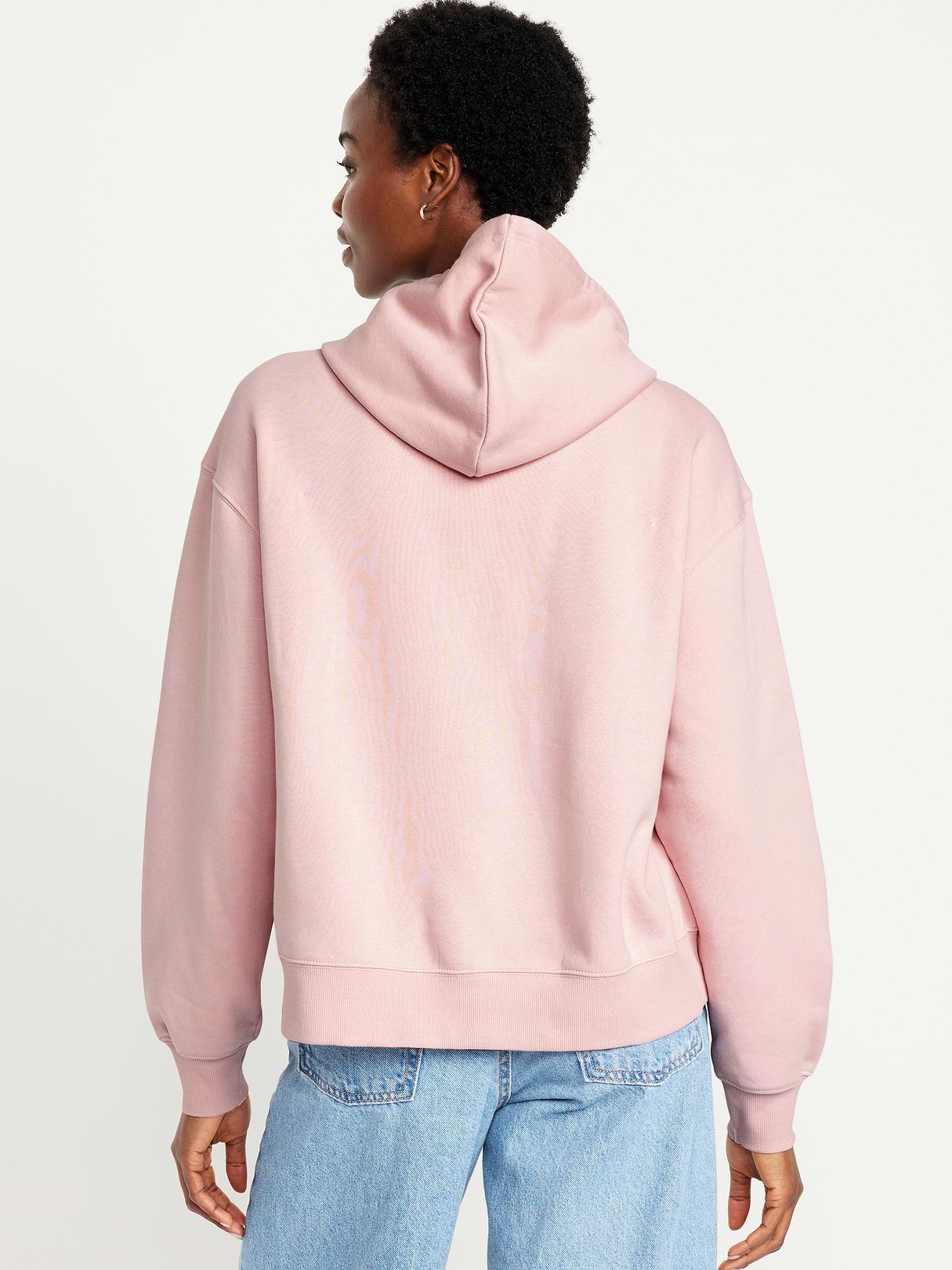 Logo Zip Hoodie Sweatshirt - Abalone Pink