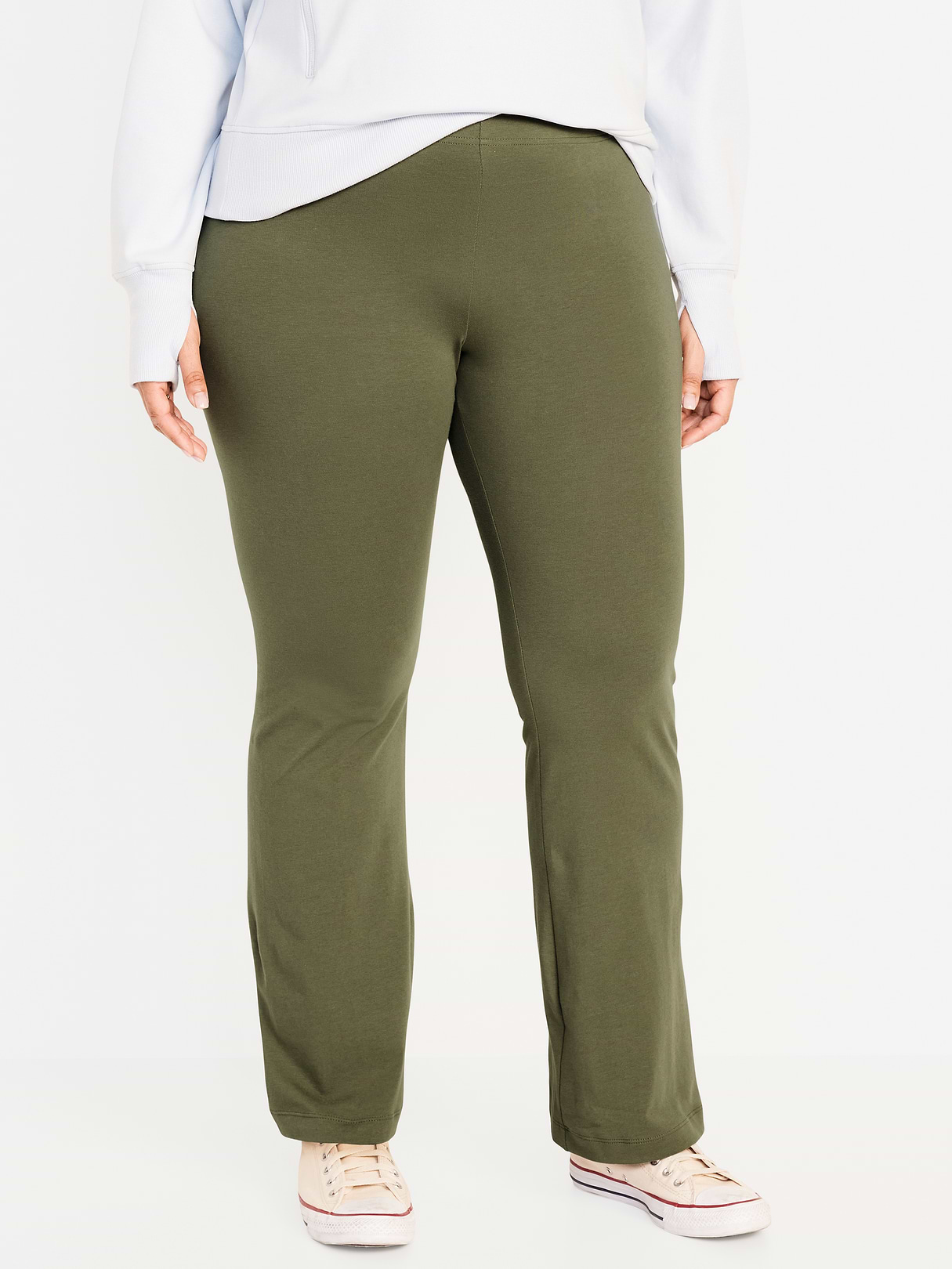 High-Waisted Flare Leggings - Stone Wall