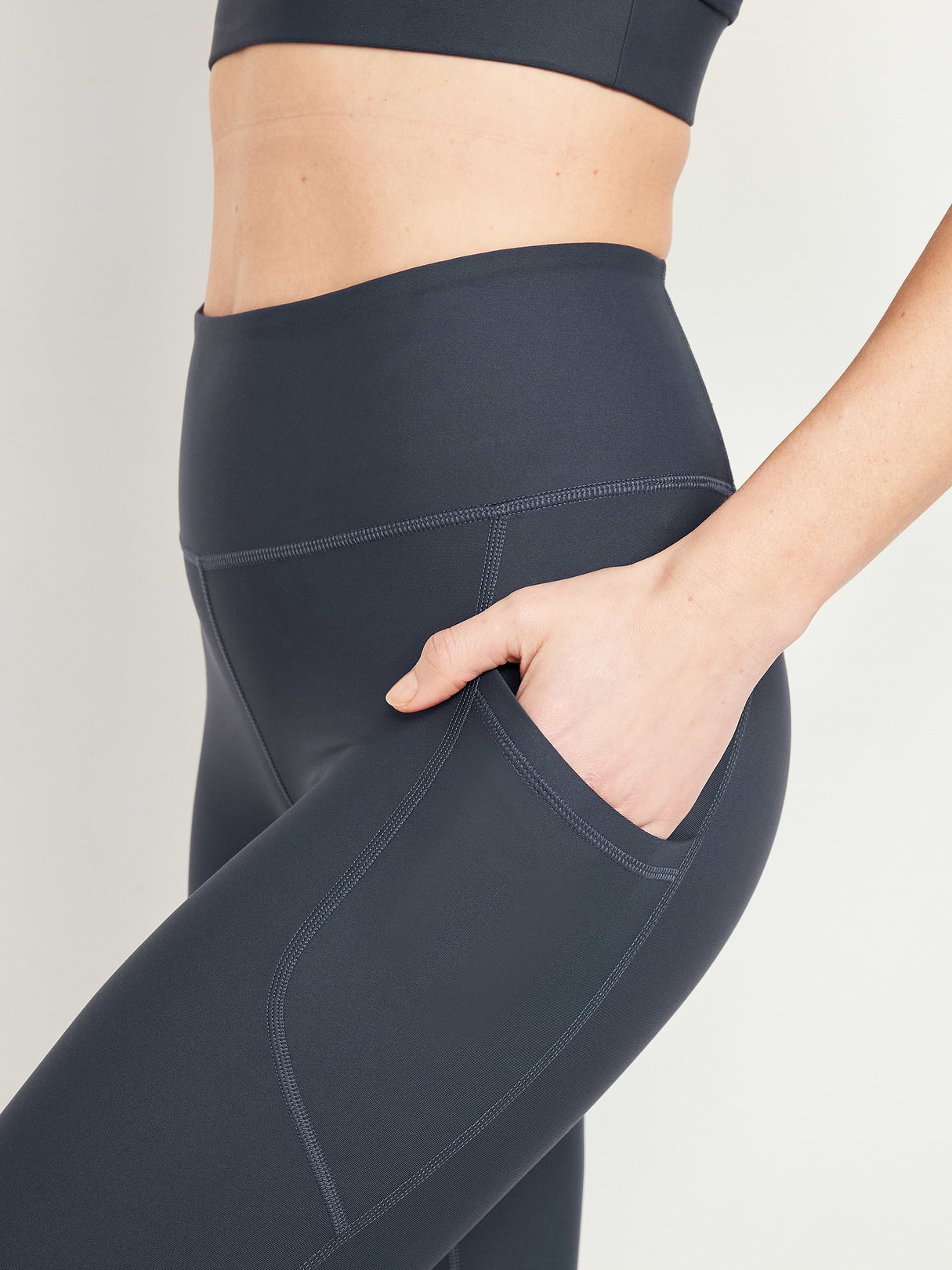 High-Waisted PowerSoft Full-Length Pocket Leggings - Dusk Navy (751138082)