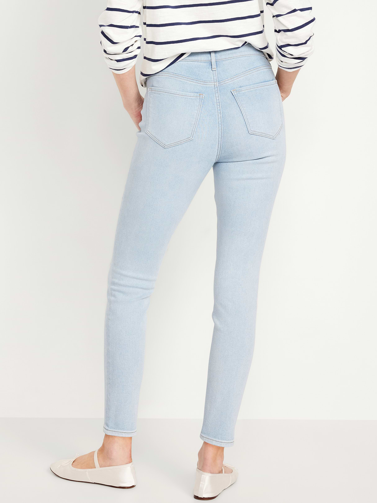 High-Waisted Rockstar Super-Skinny Jeans - Light Dip