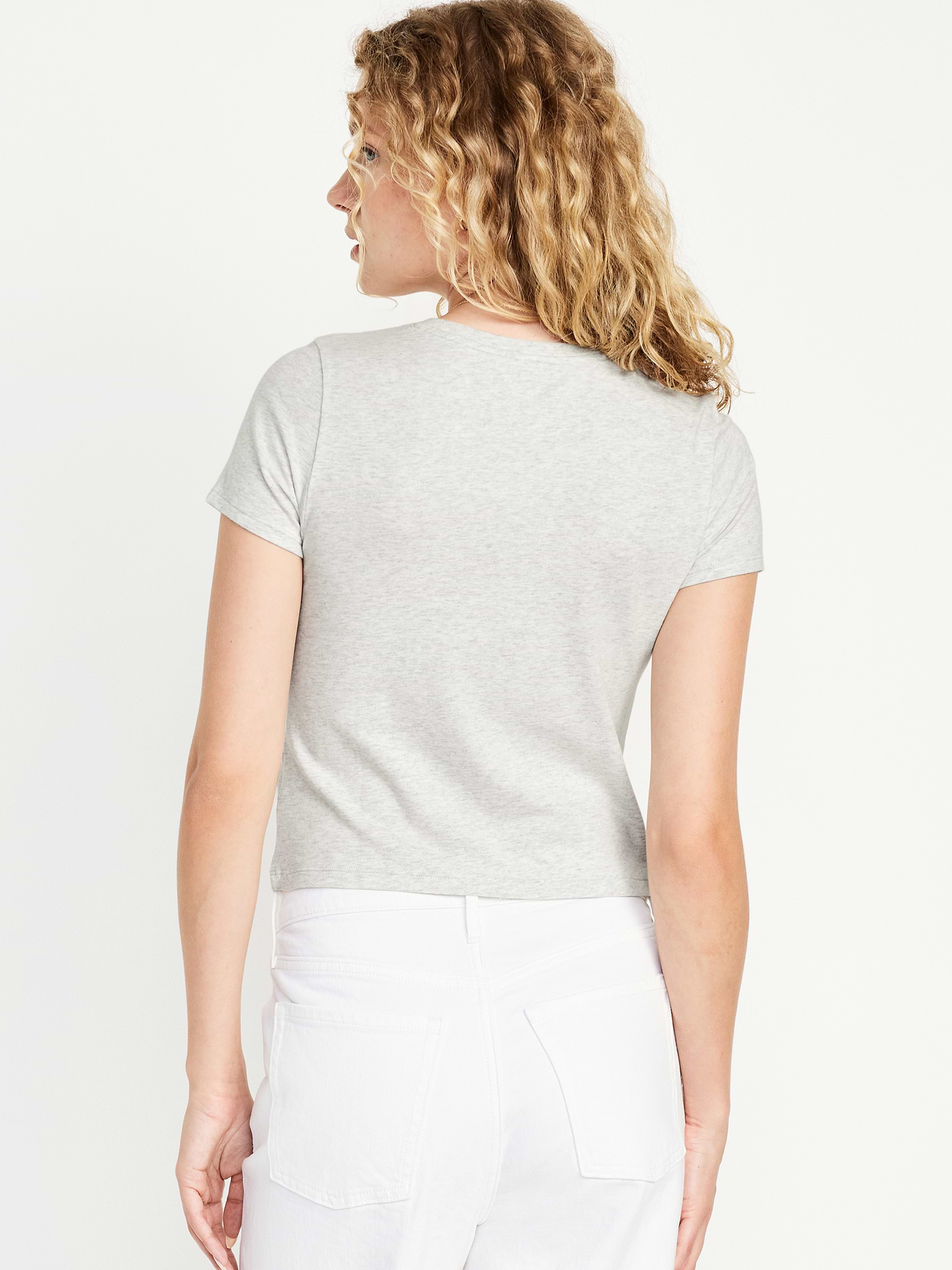 Bestee Crop T-Shirt - Light Heather Gray