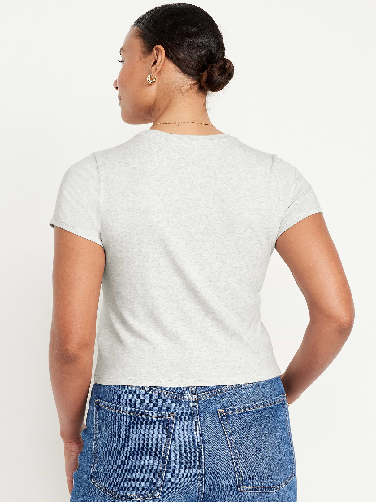 Bestee Crop T-Shirt - Light Heather Gray