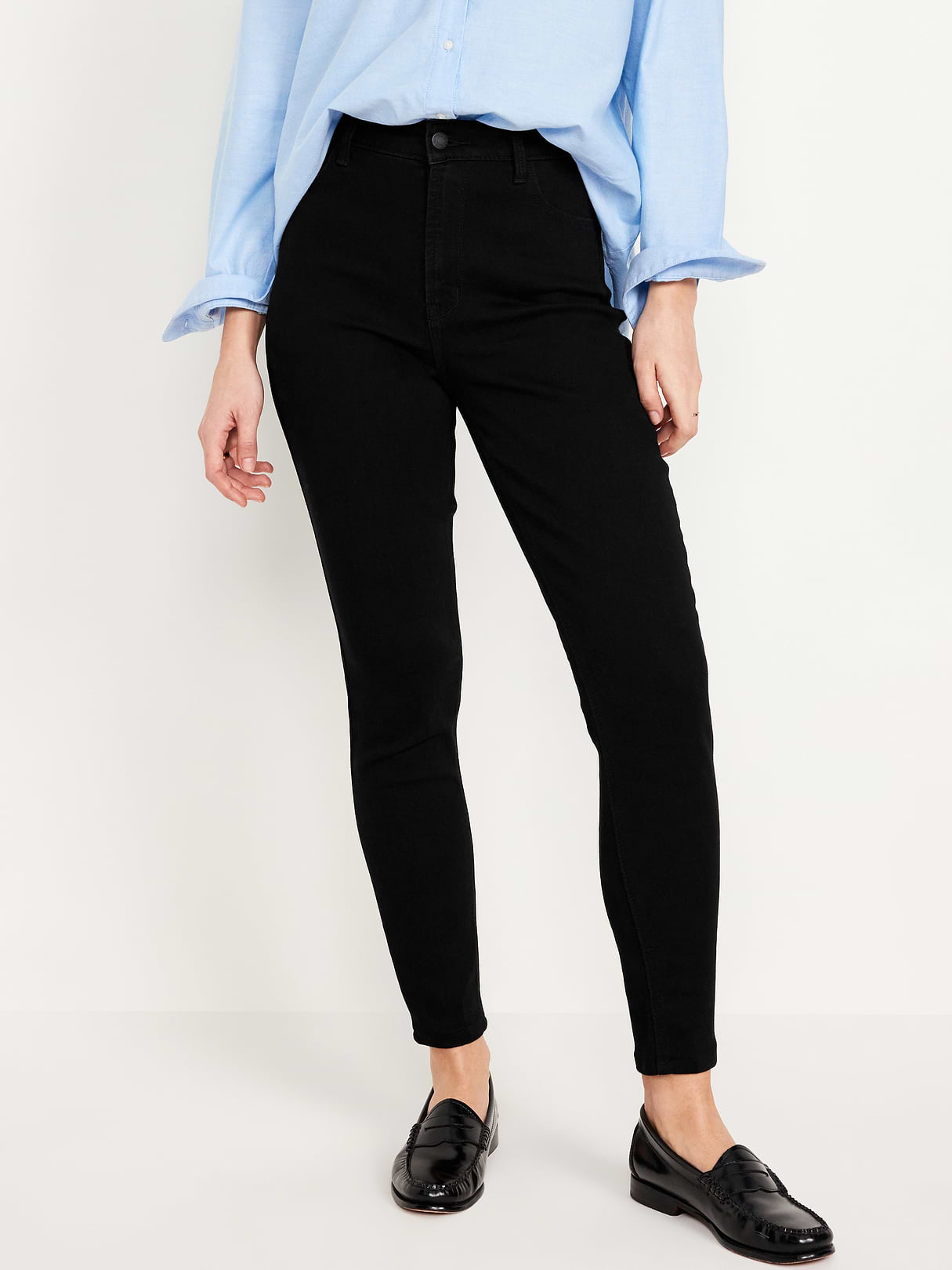 High-Waisted Wow Super-Skinny Jeans - Black Wash