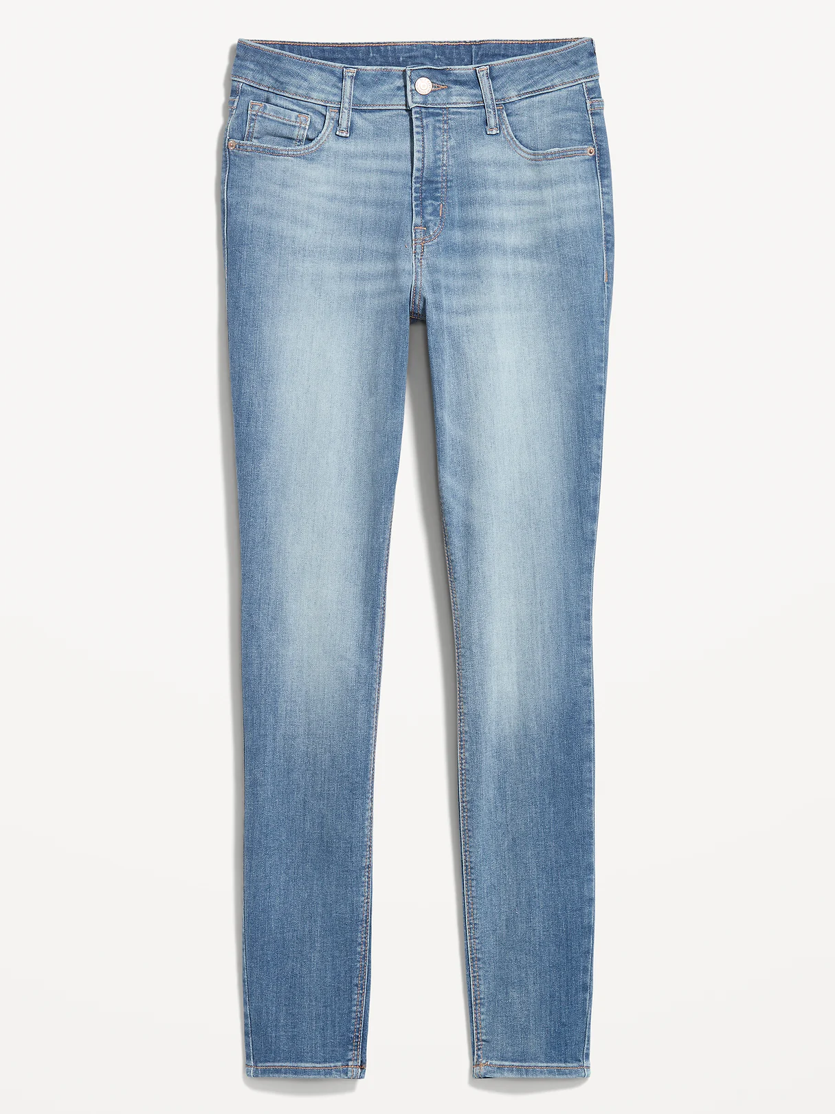 High-Waisted Rockstar Super-Skinny Jeans - Faded Medium Wash