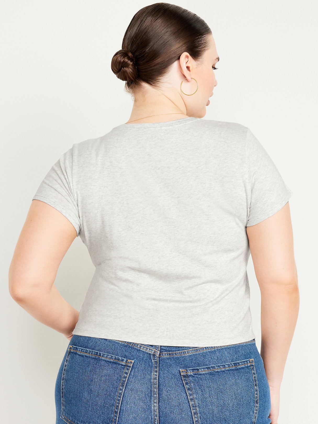 Bestee Crop T-Shirt - Light Heather Gray