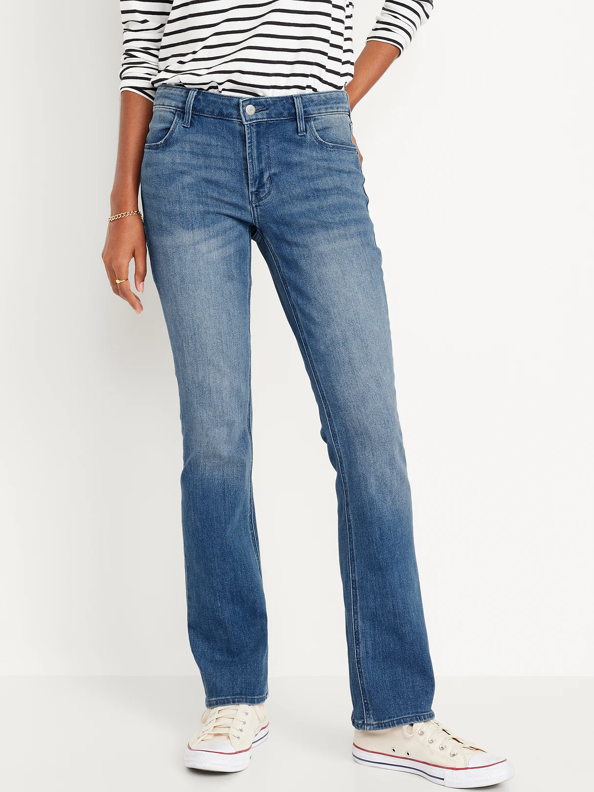 Mid-Rise Wow Boot-Cut Jeans - Medium Wash