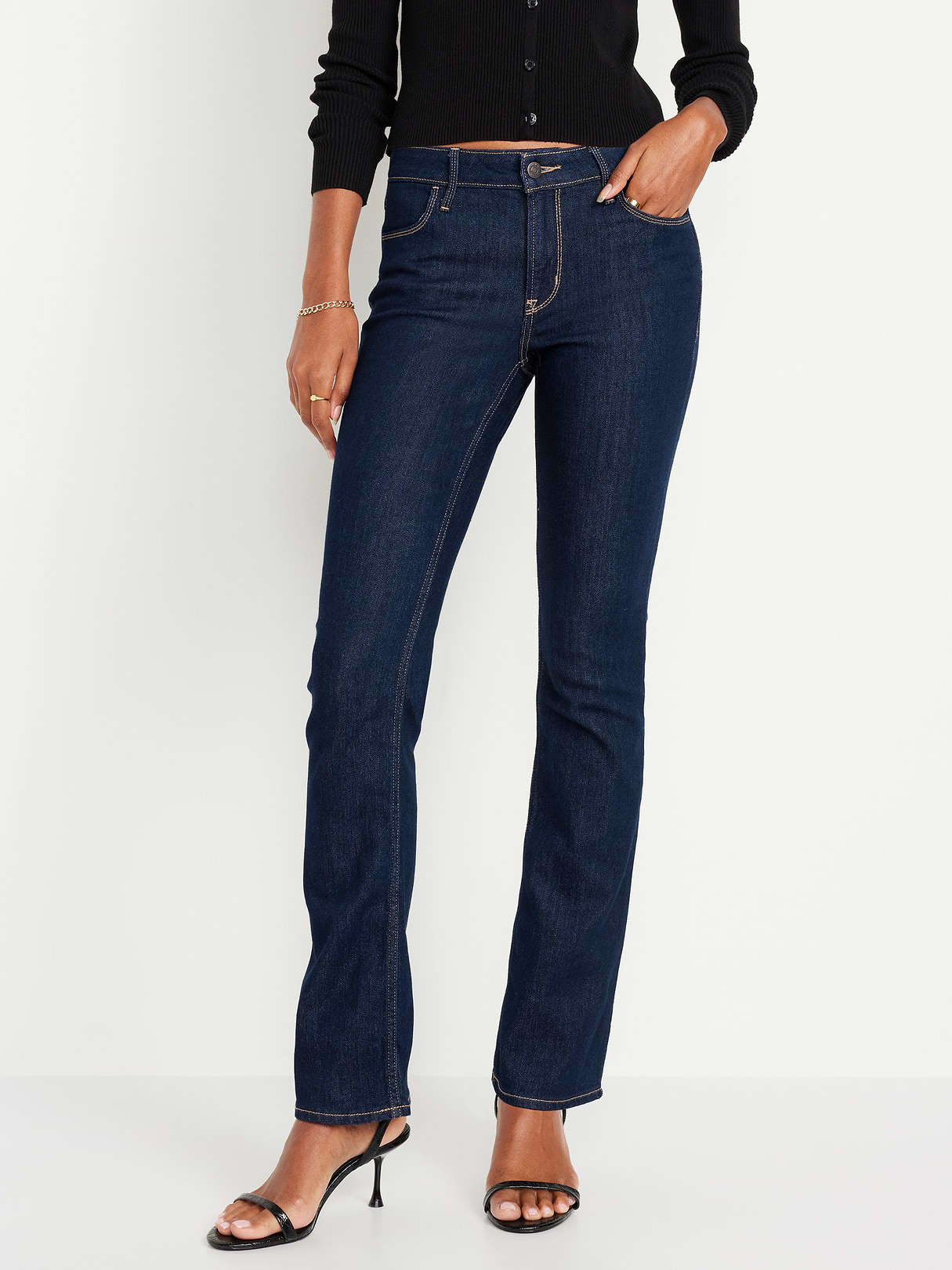 Mid-Rise Wow Boot-Cut Jeans - Dark Wash