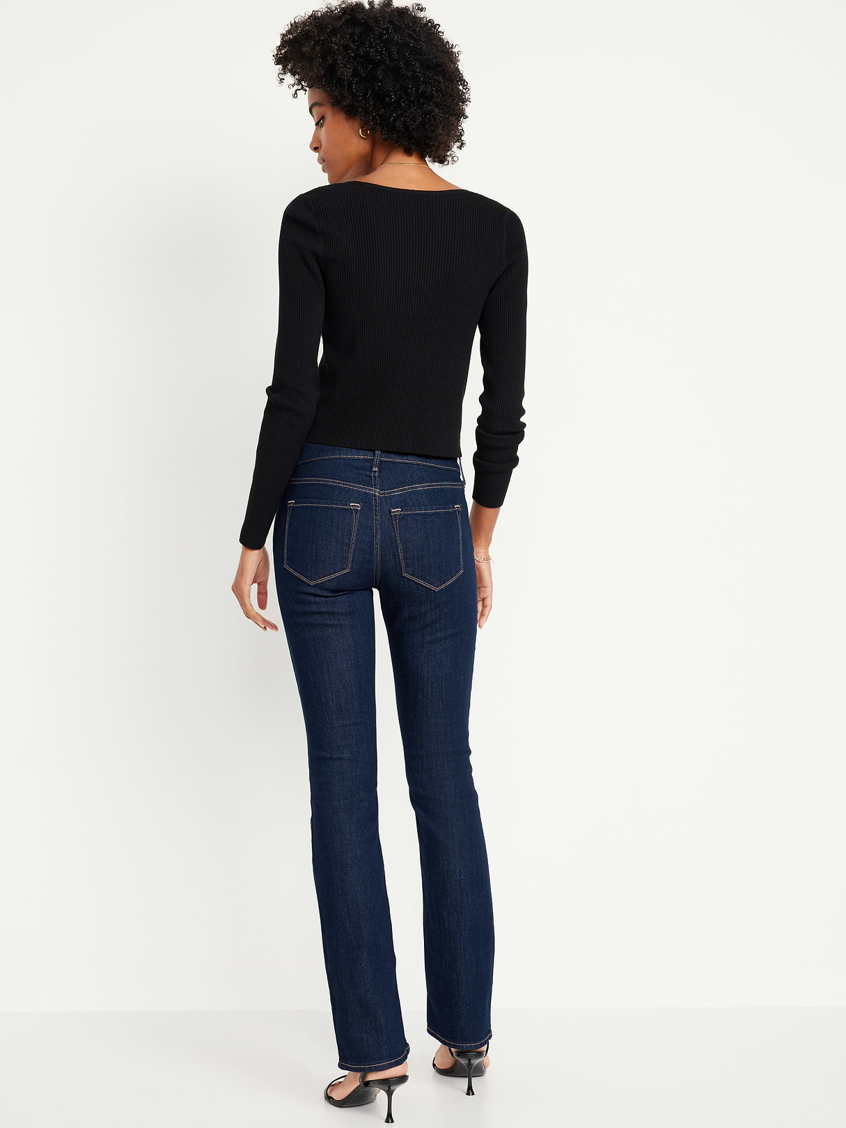 Mid-Rise Wow Boot-Cut Jeans - Dark Wash