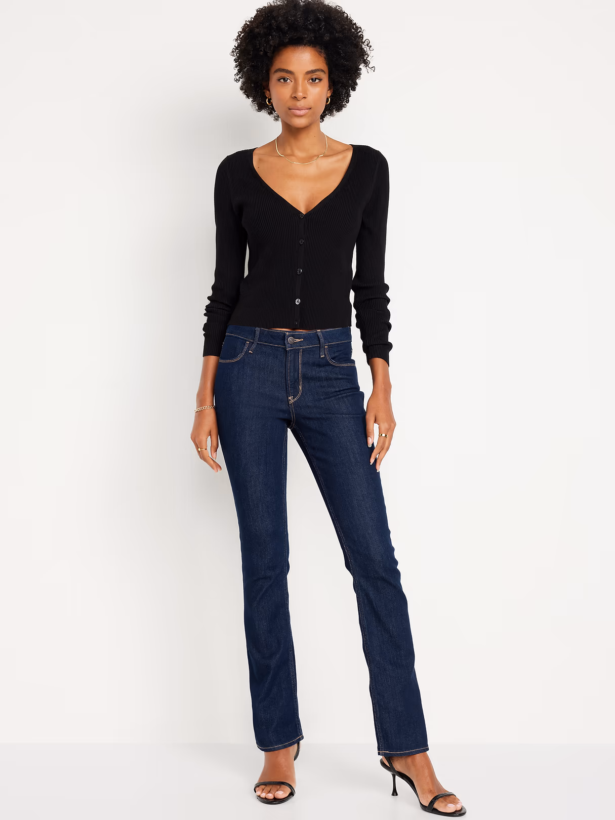 Mid-Rise Wow Boot-Cut Jeans - Dark Wash