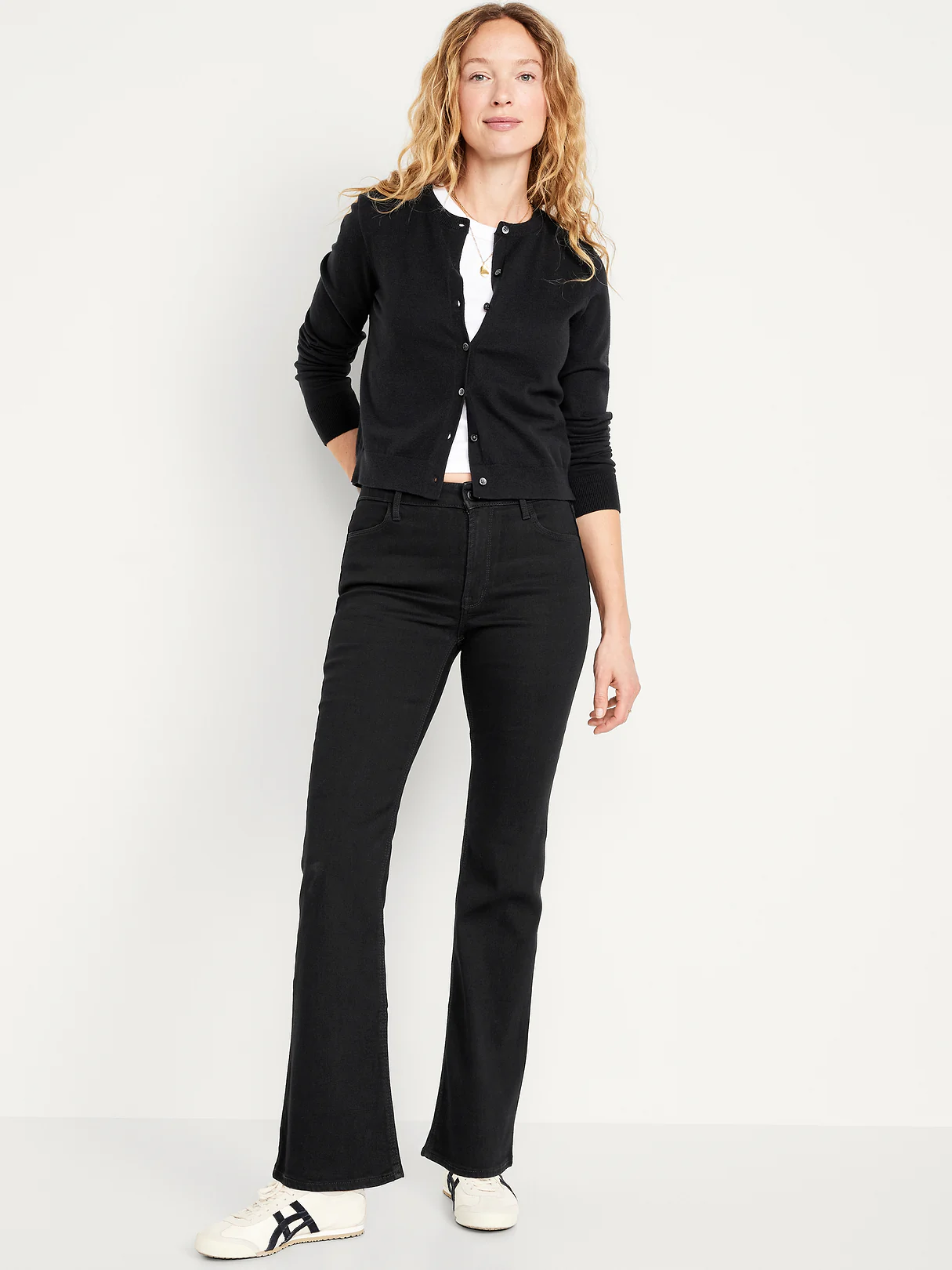 High-Waisted Wow Flare Jeans - Black Jack